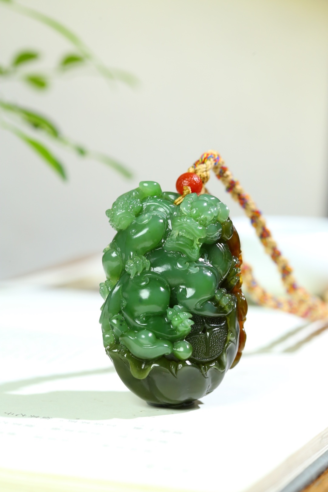 和田玉籽料攜子上朝·招財貔貅,天然和田玉軟玉