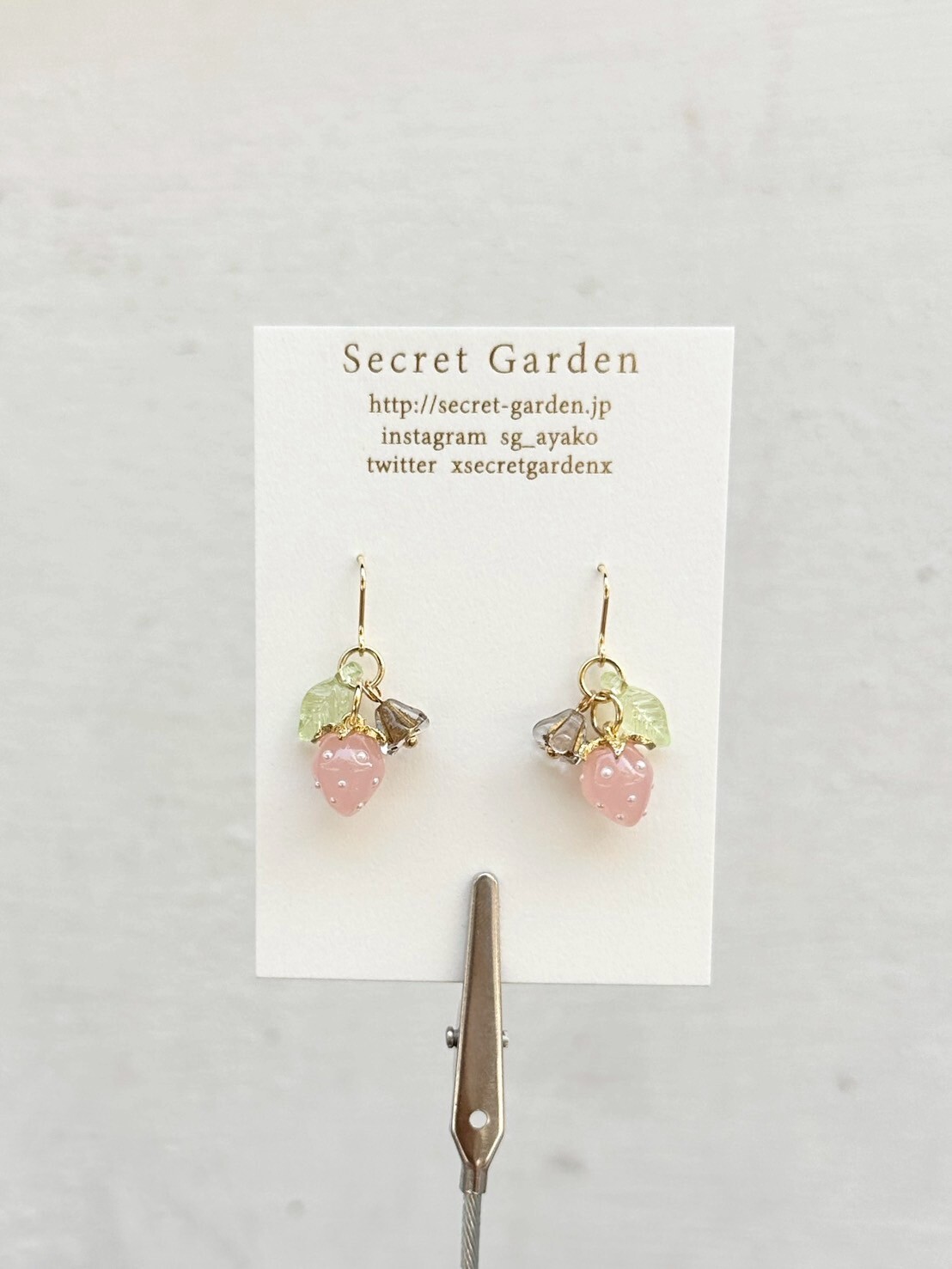[secretgarden] 迷你草莓耳環 | 粉色 | 耳針 | NO.1