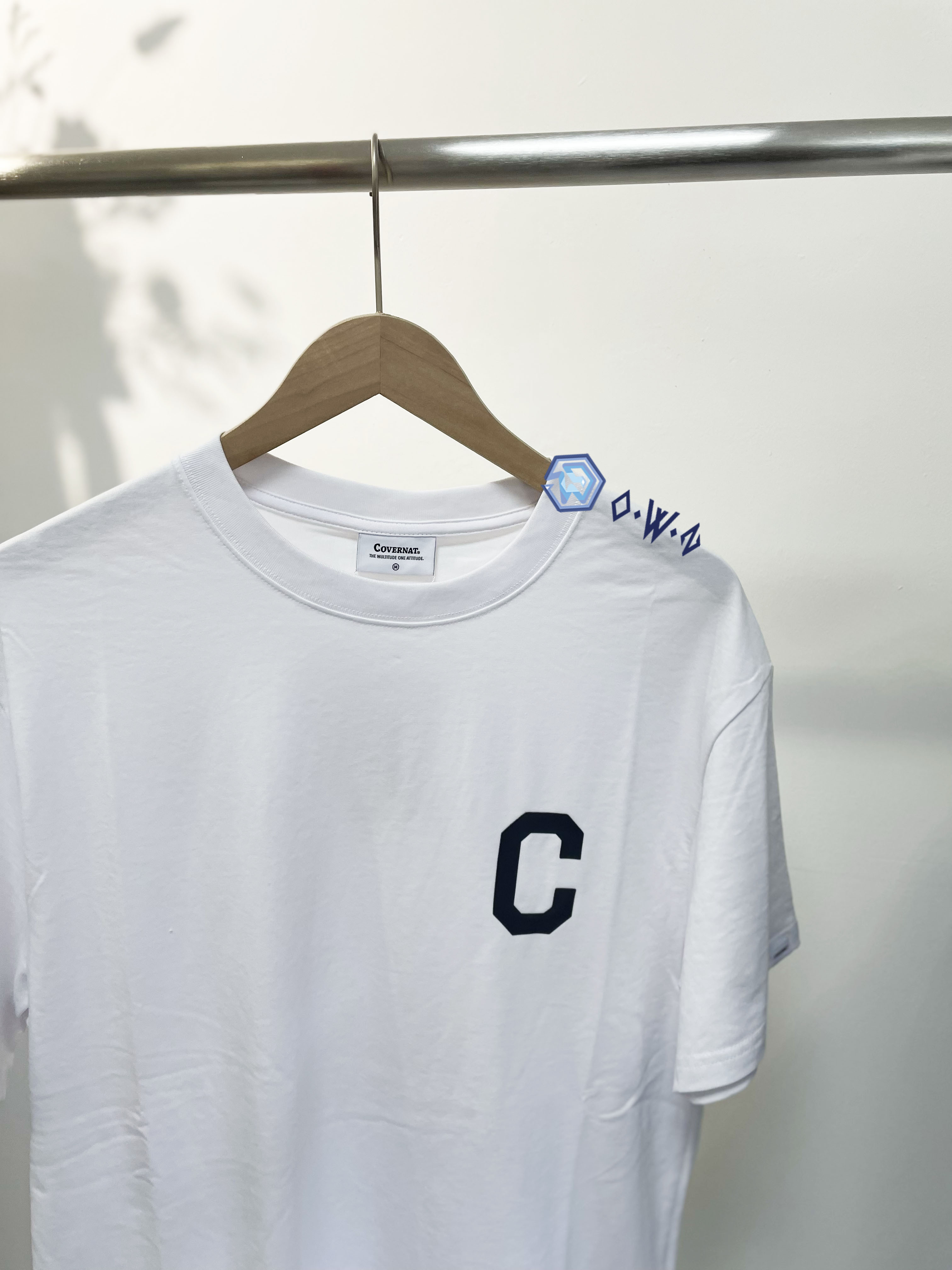 【OWN】Covernat 短袖上衣 大C 涼感 經典款 皮革 夏季服飾 不分男女 白色