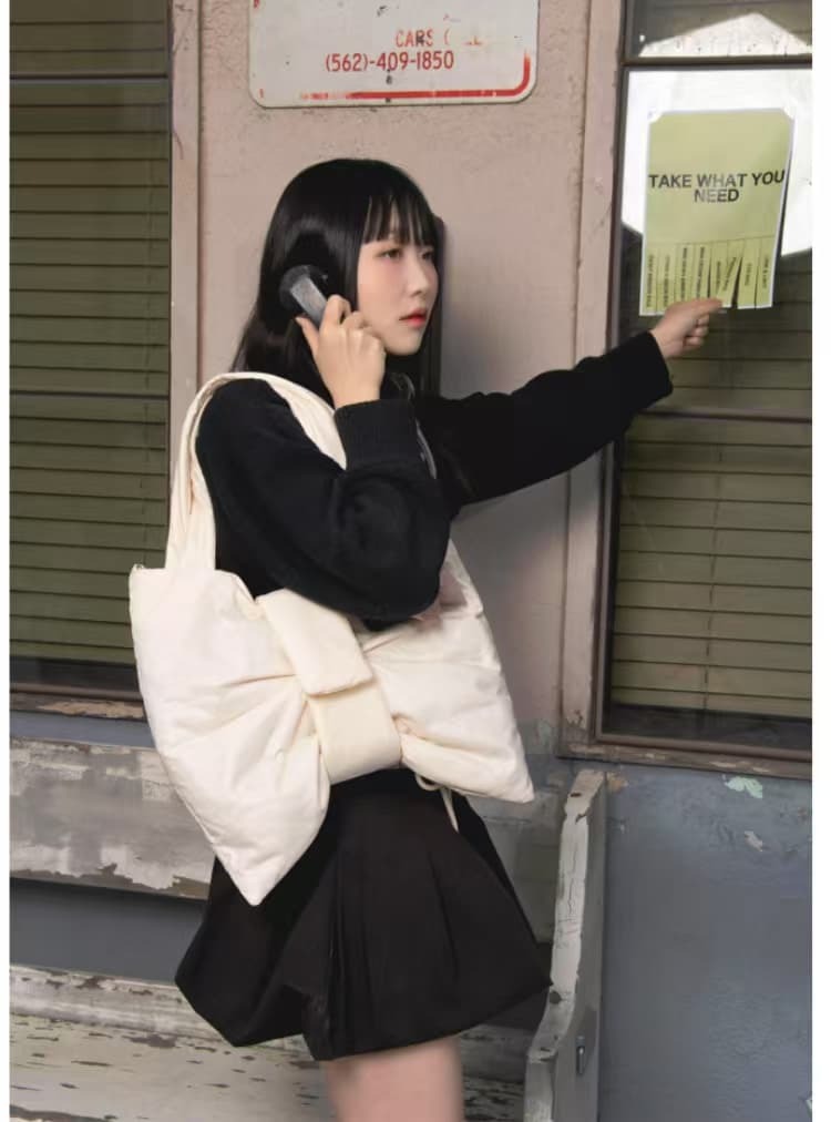 Lime Like - Denim Ribbon Bag *6色*