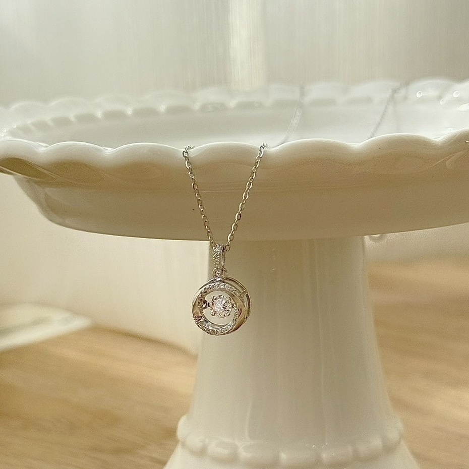 M45排鑽波浪圓形靈動純銀鎖骨鏈