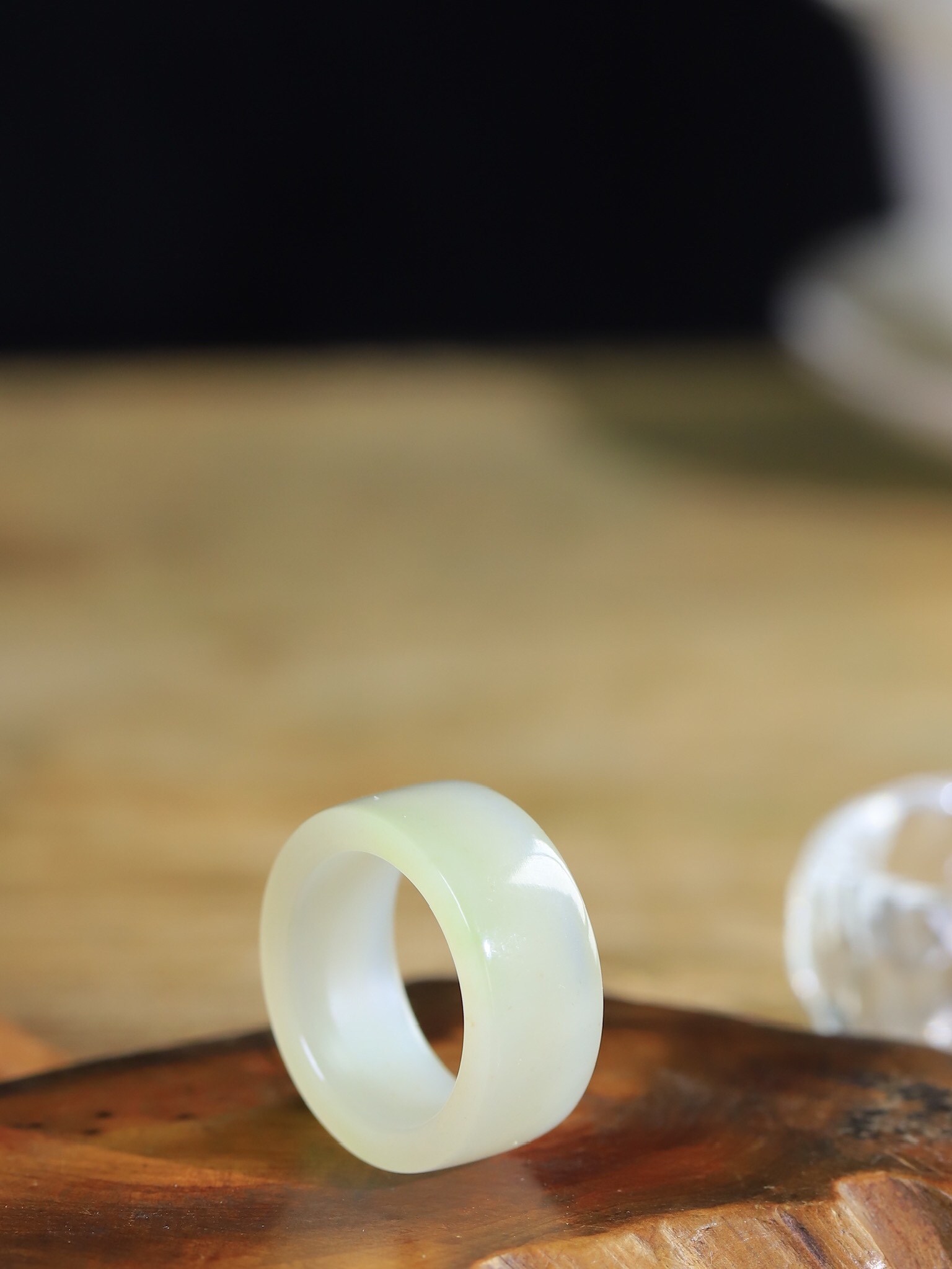 6214 和田玉翠青玉見傾心戒指