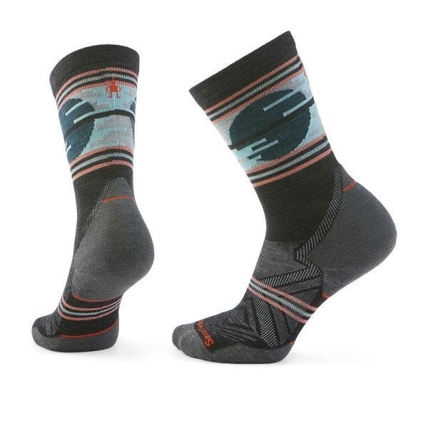 【Smartwool】女機能越野跑局部輕量減震中長襪-落日時分 炭黑色、粉霧紫 / SW002275