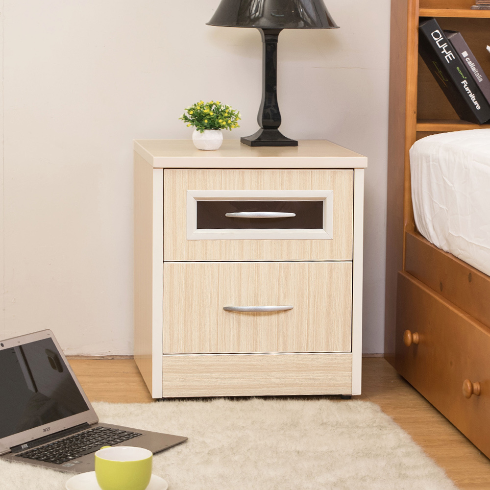 南亞塑鋼-1.7尺二抽塑鋼床頭櫃/抽屜收納櫃/置物櫃