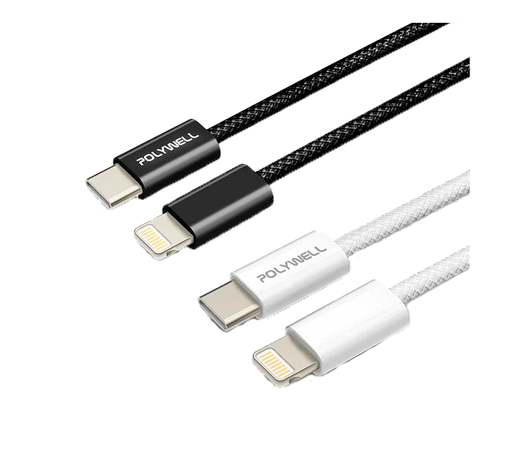 【POLYWELL】27W Type-C to Lightning PD編織充電線