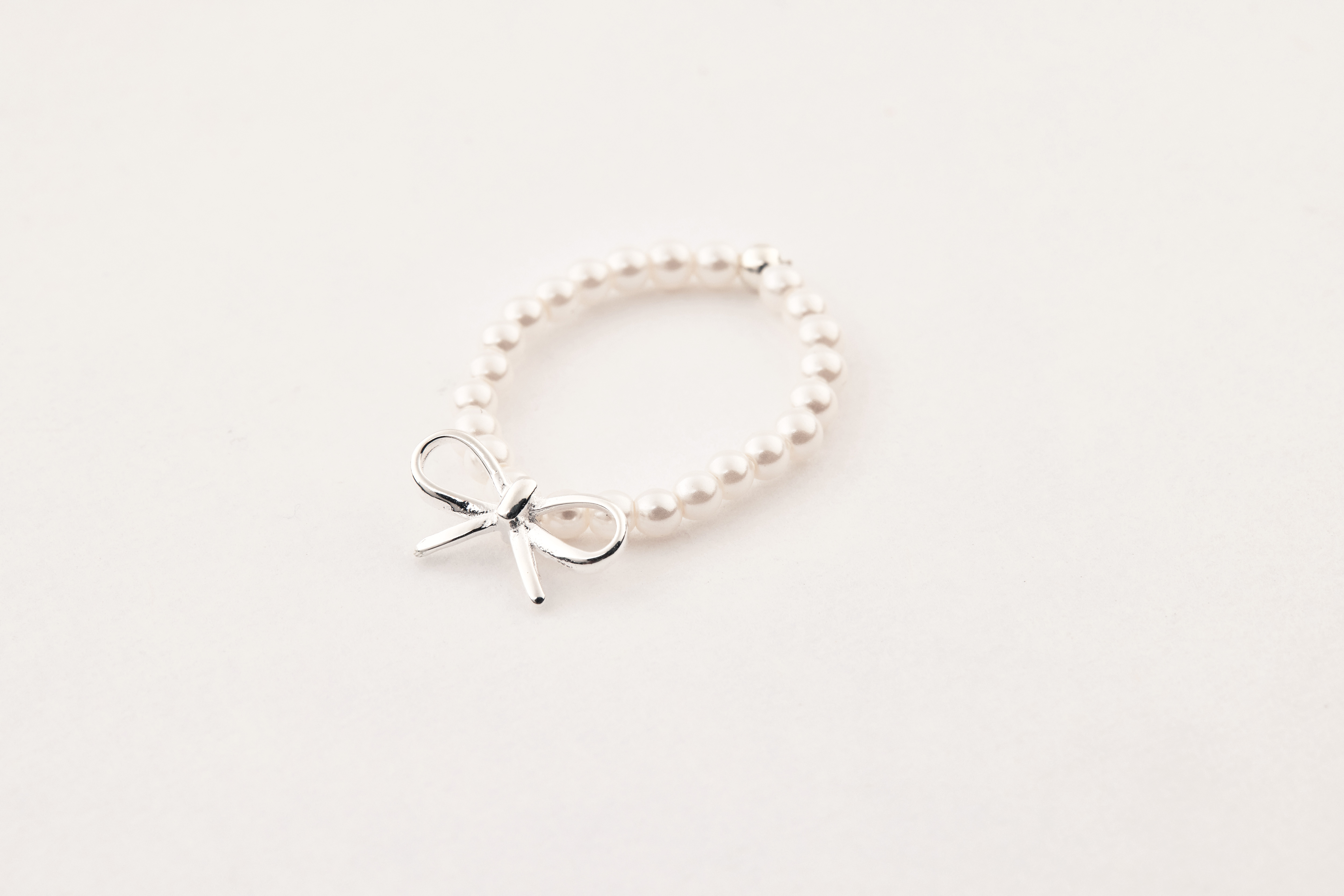 R1147 | 純銀蝴蝶結珍珠戒指