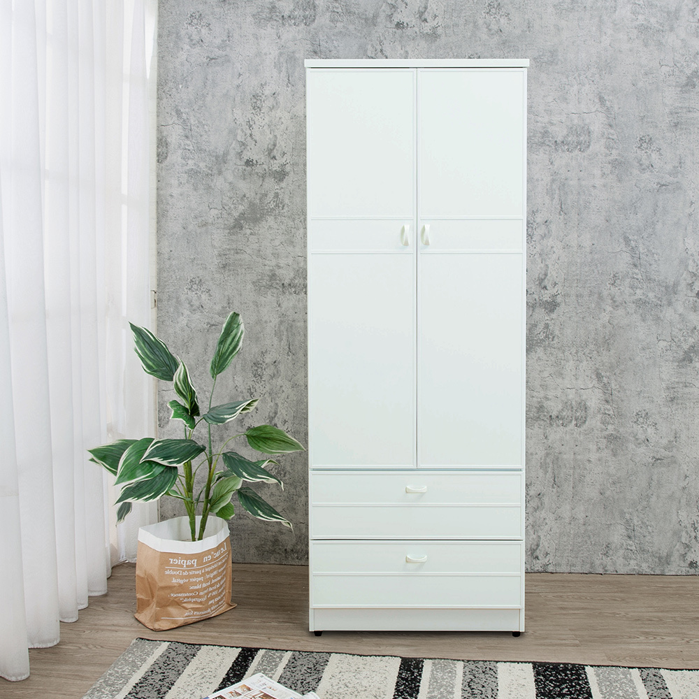 南亞塑鋼-2.2尺二開門二抽塑鋼衣櫃