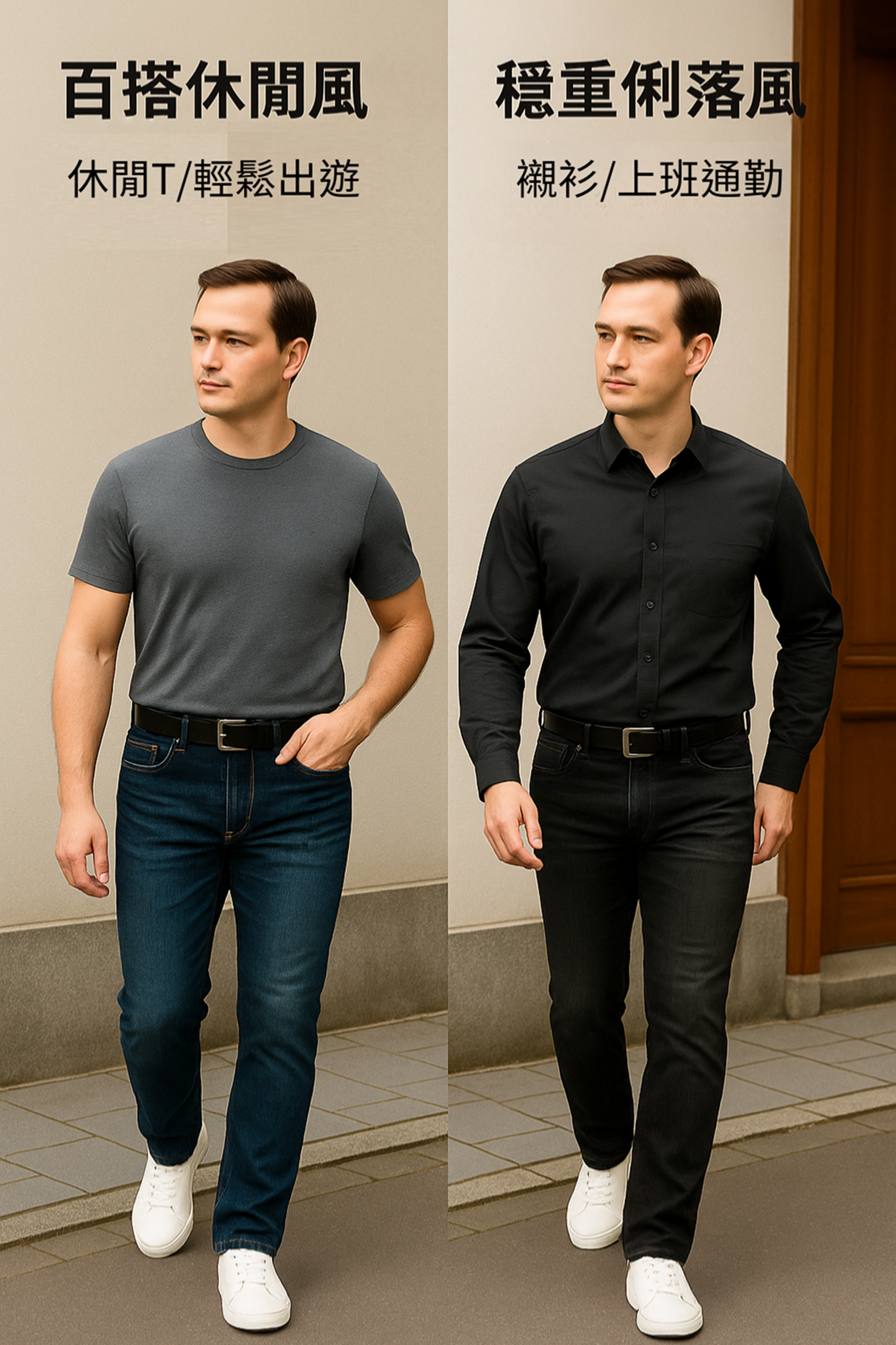 牛仔褲百搭穿搭照