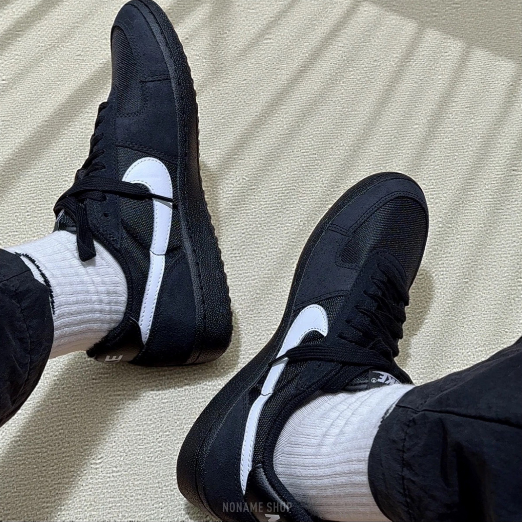 NIKE FIELD GENERAL 復古 美式足球 德訓鞋 麂皮 透氣 黑白 (男款/GS大童)