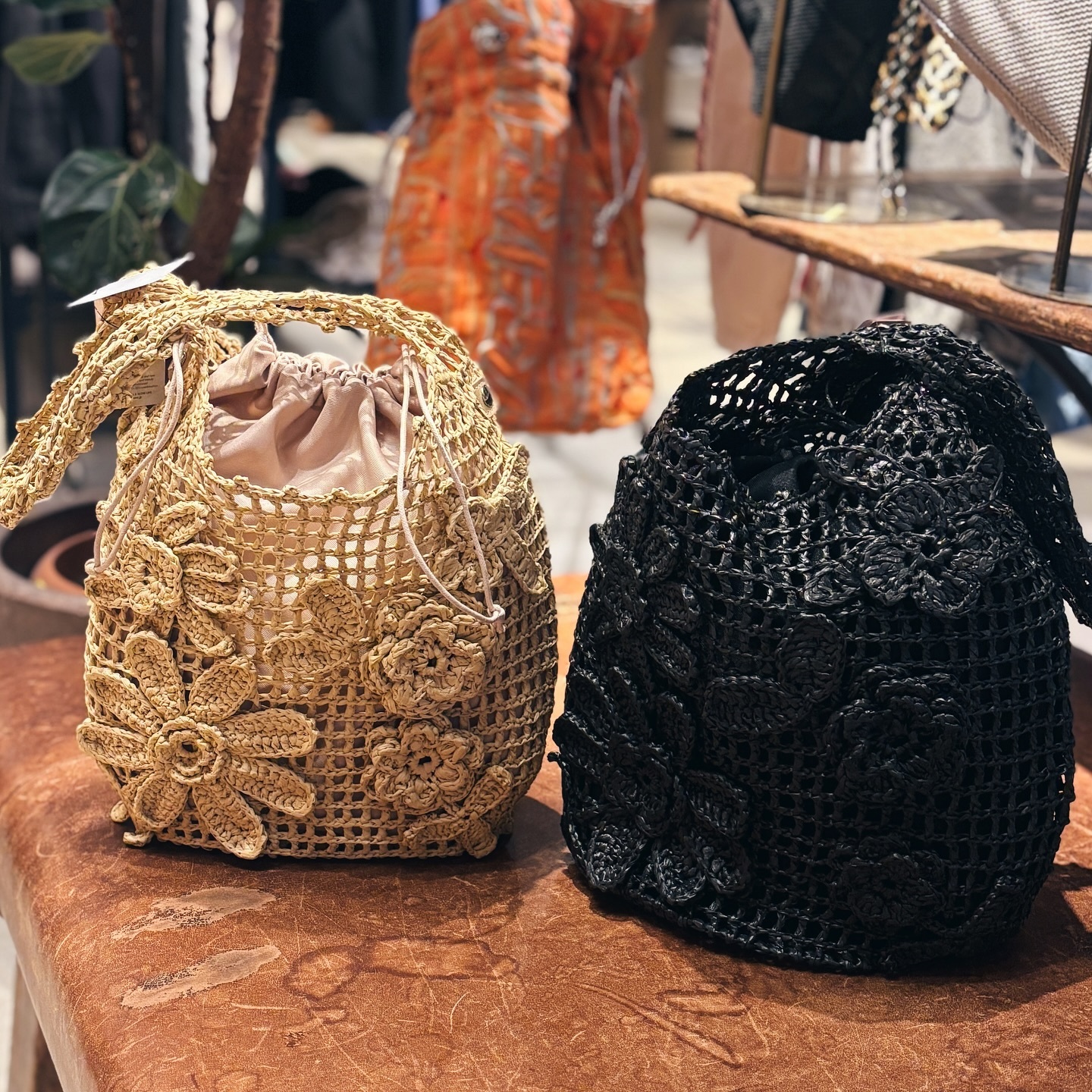 niko and ... 日本限定 2色 法式 度假風 編織 花朵造型 米色 黑色 托特包 單肩包 2Color