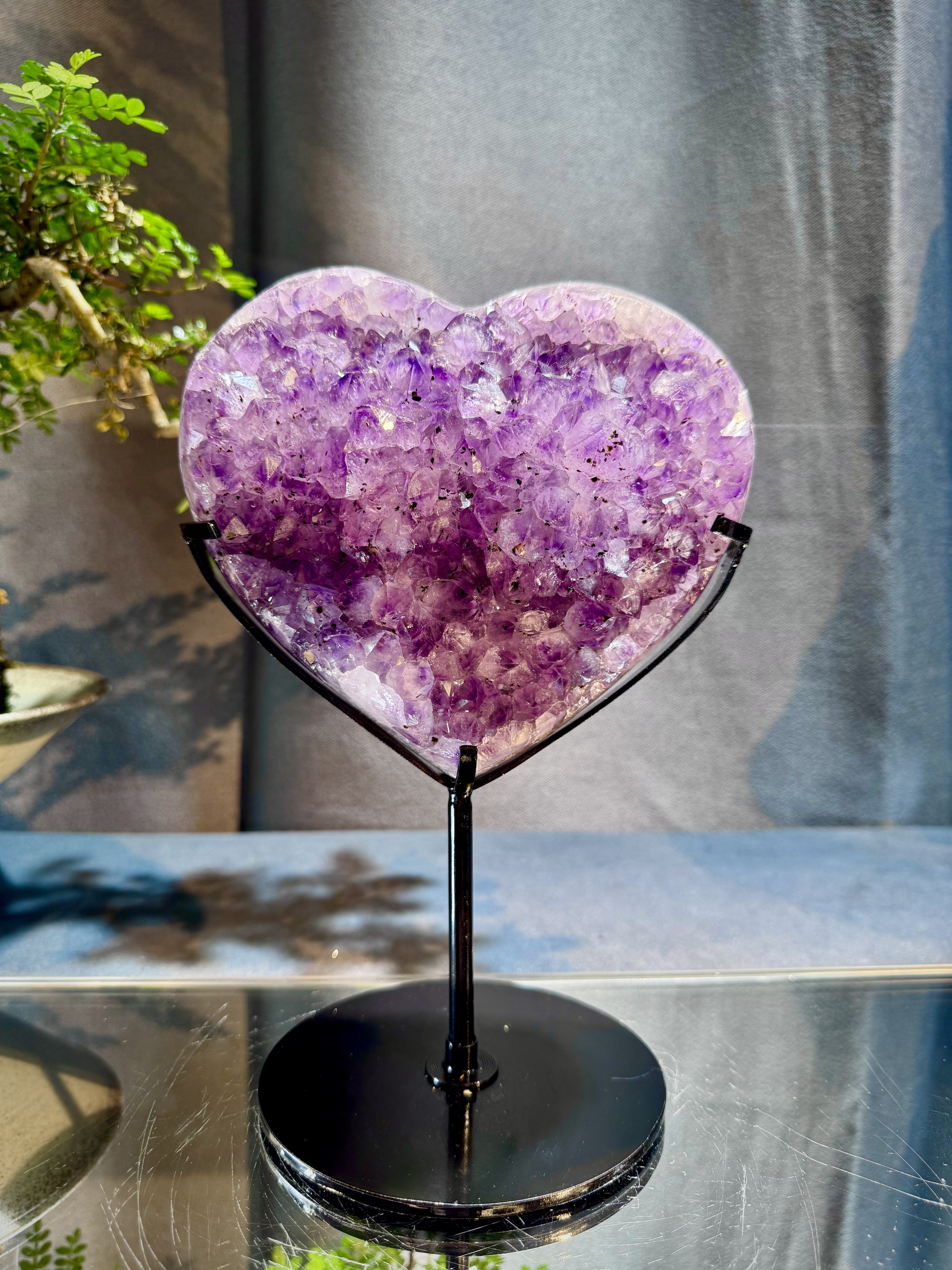 紫水晶心心擺件 5602