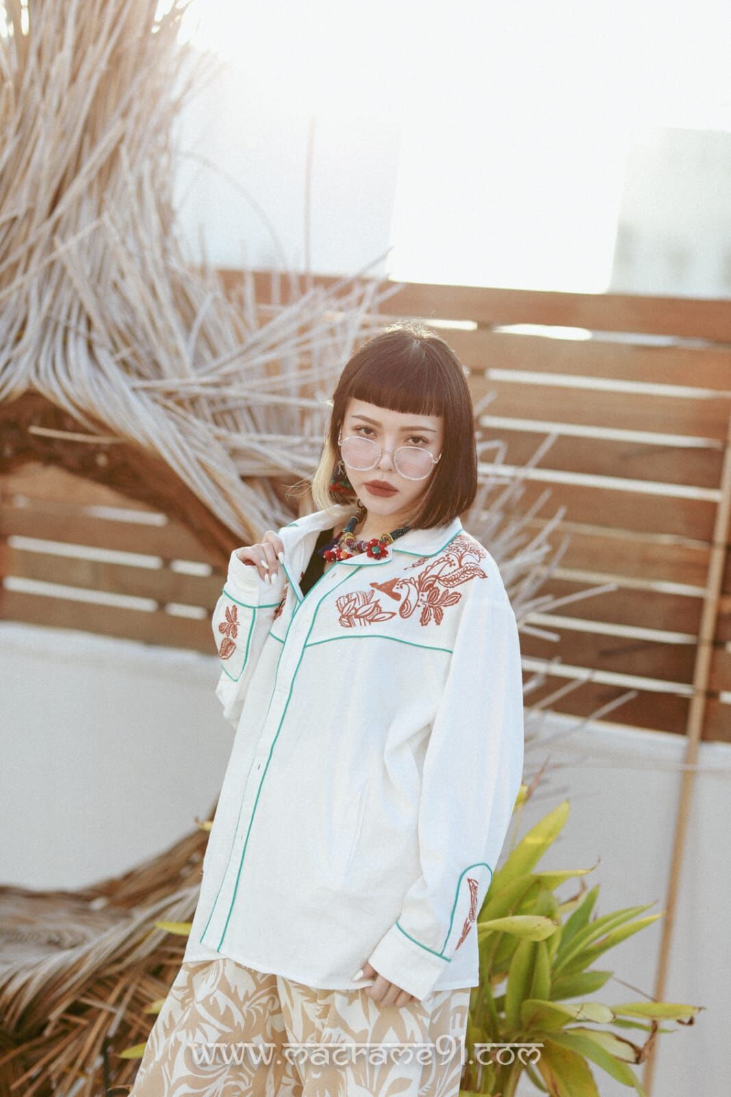 Amina 上衣 - IAC-2151 (米色 / 橙色 / 白色 )