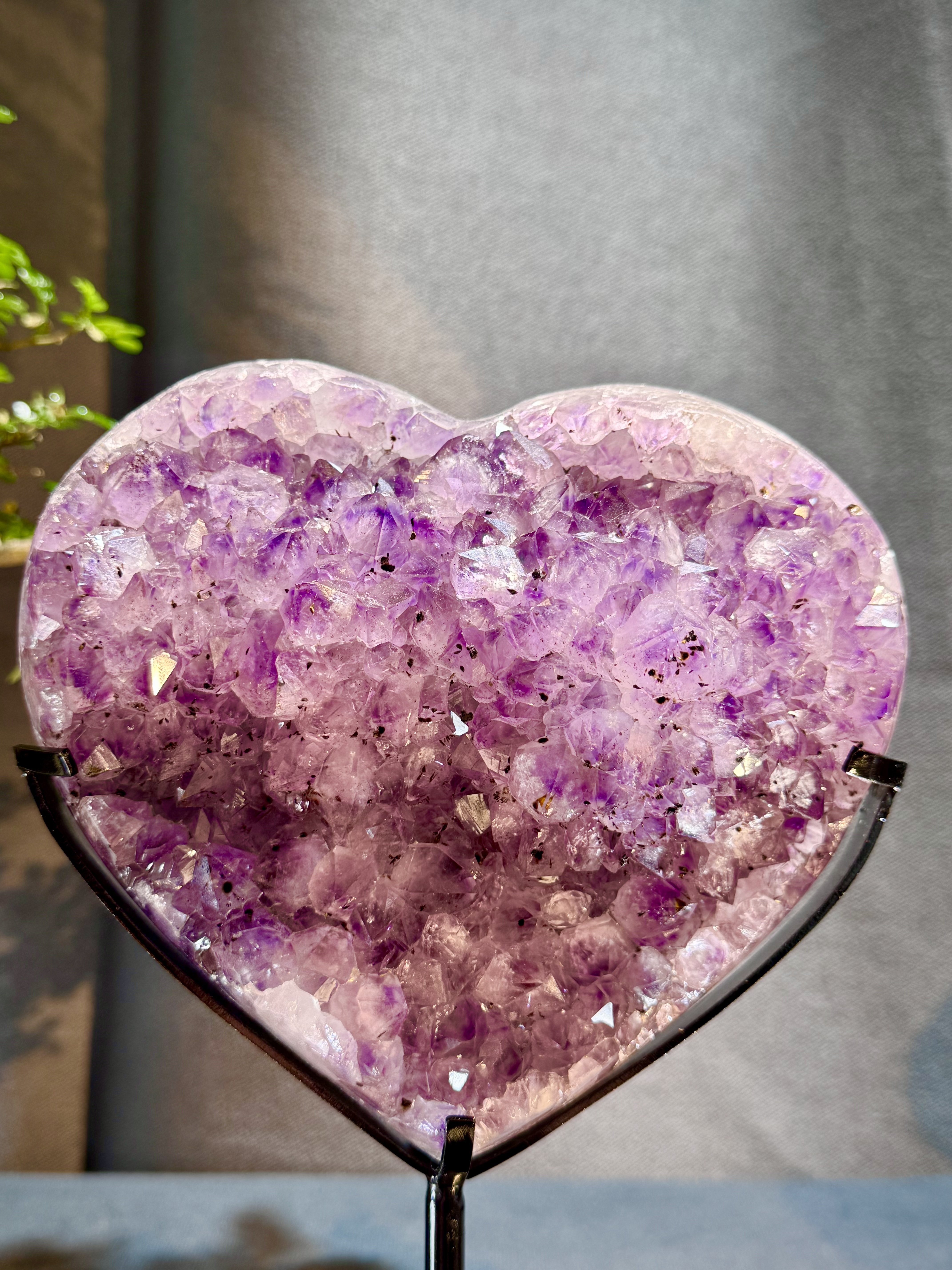 紫水晶心心擺件 5602