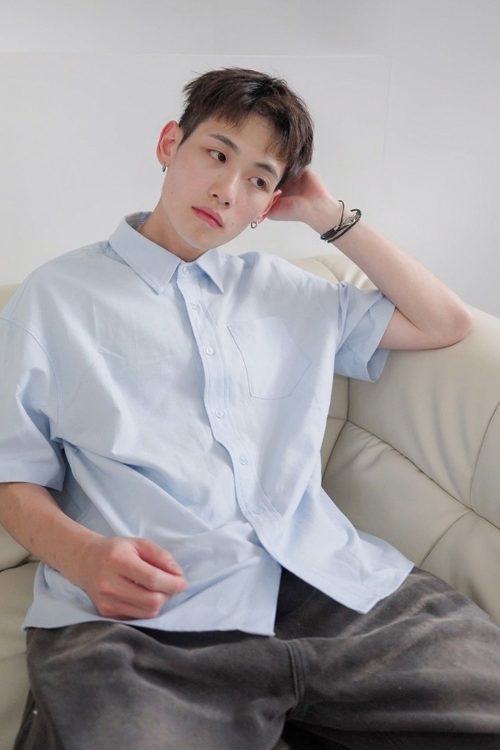 SIMON MADE TS-2509 日常生活 BOXY 牛津 短袖 襯衫