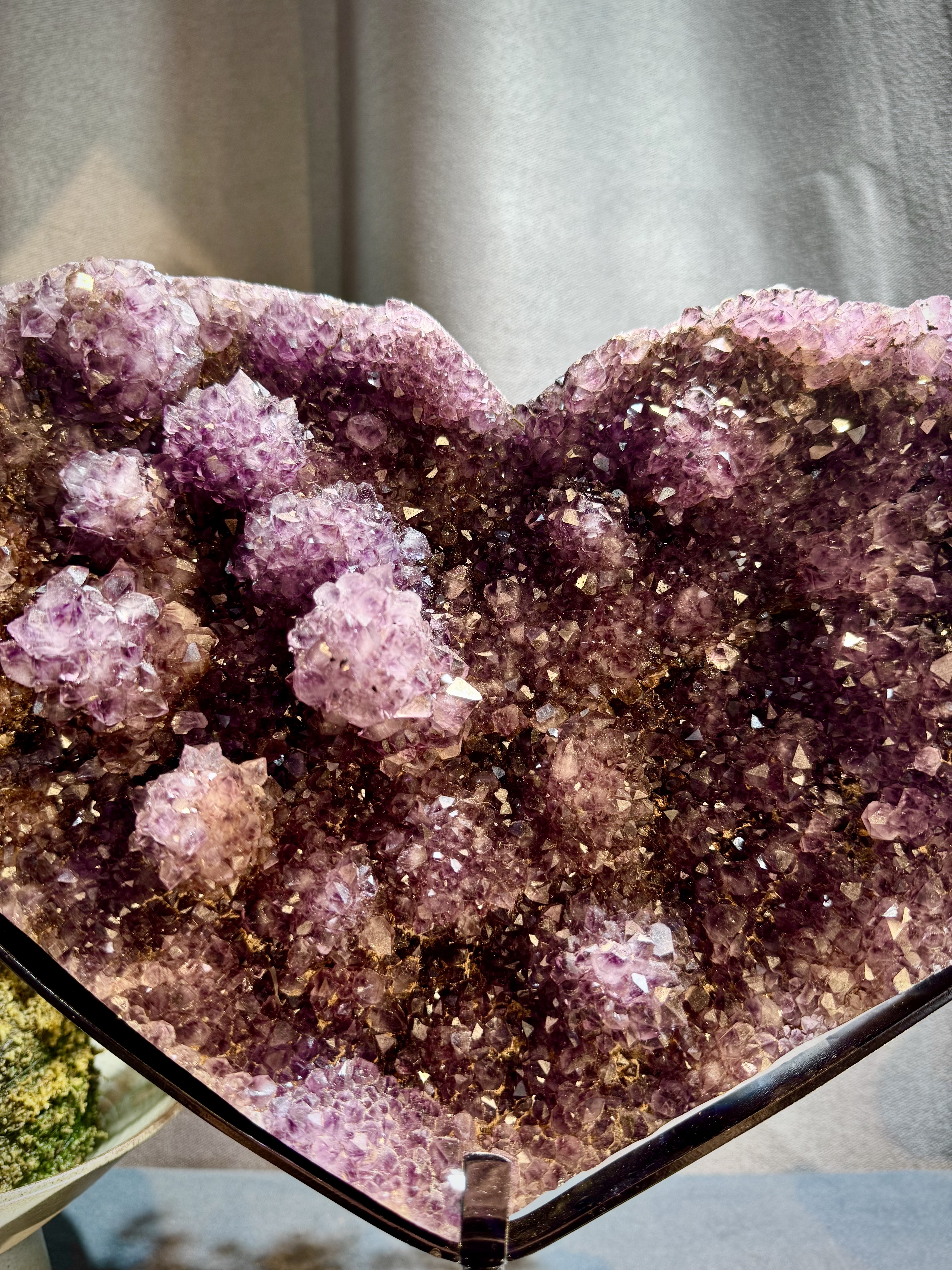 頂級深紫水晶花心心擺件 5603