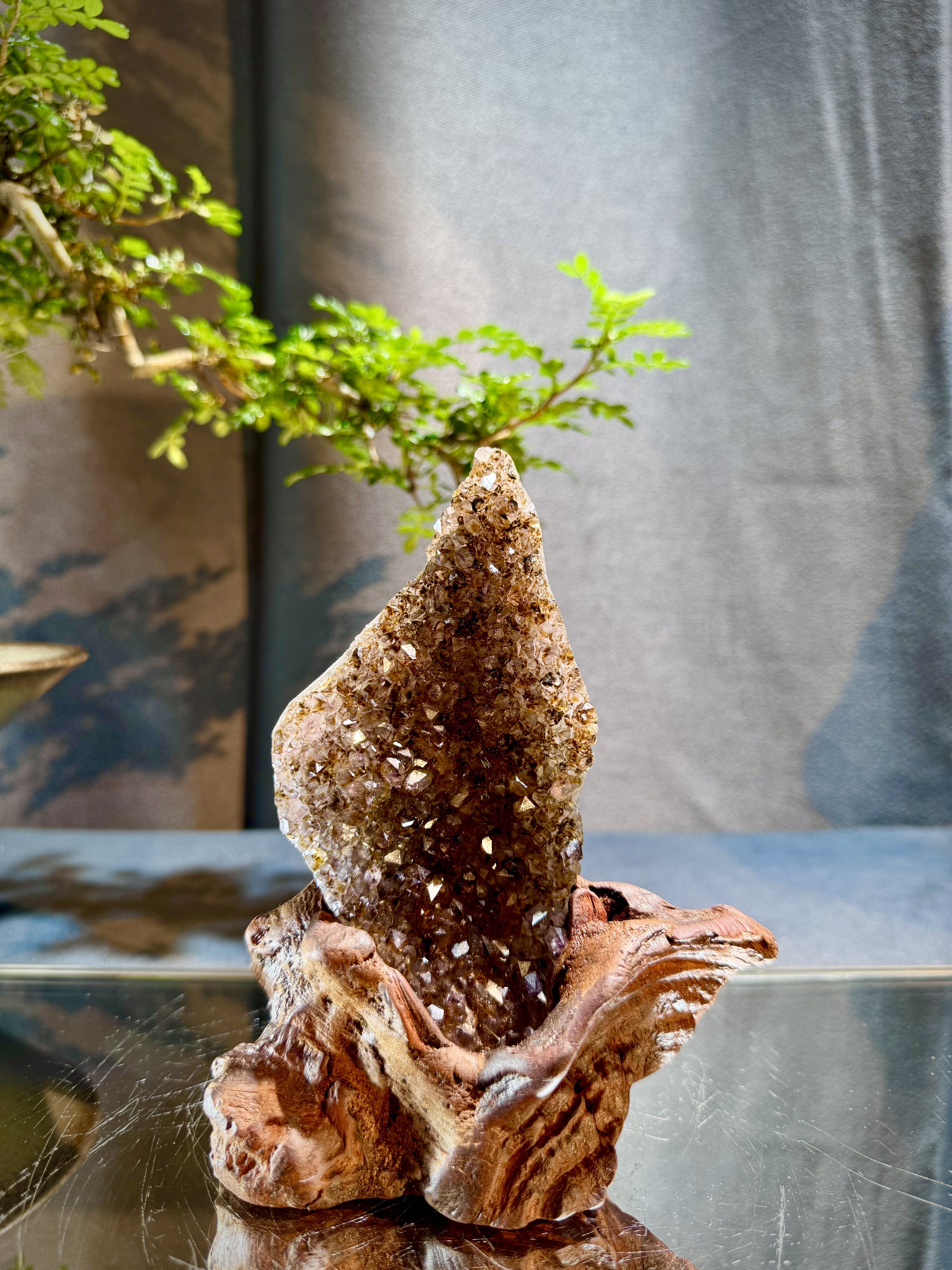 頂級紫鈦水晶簇擺件 5606