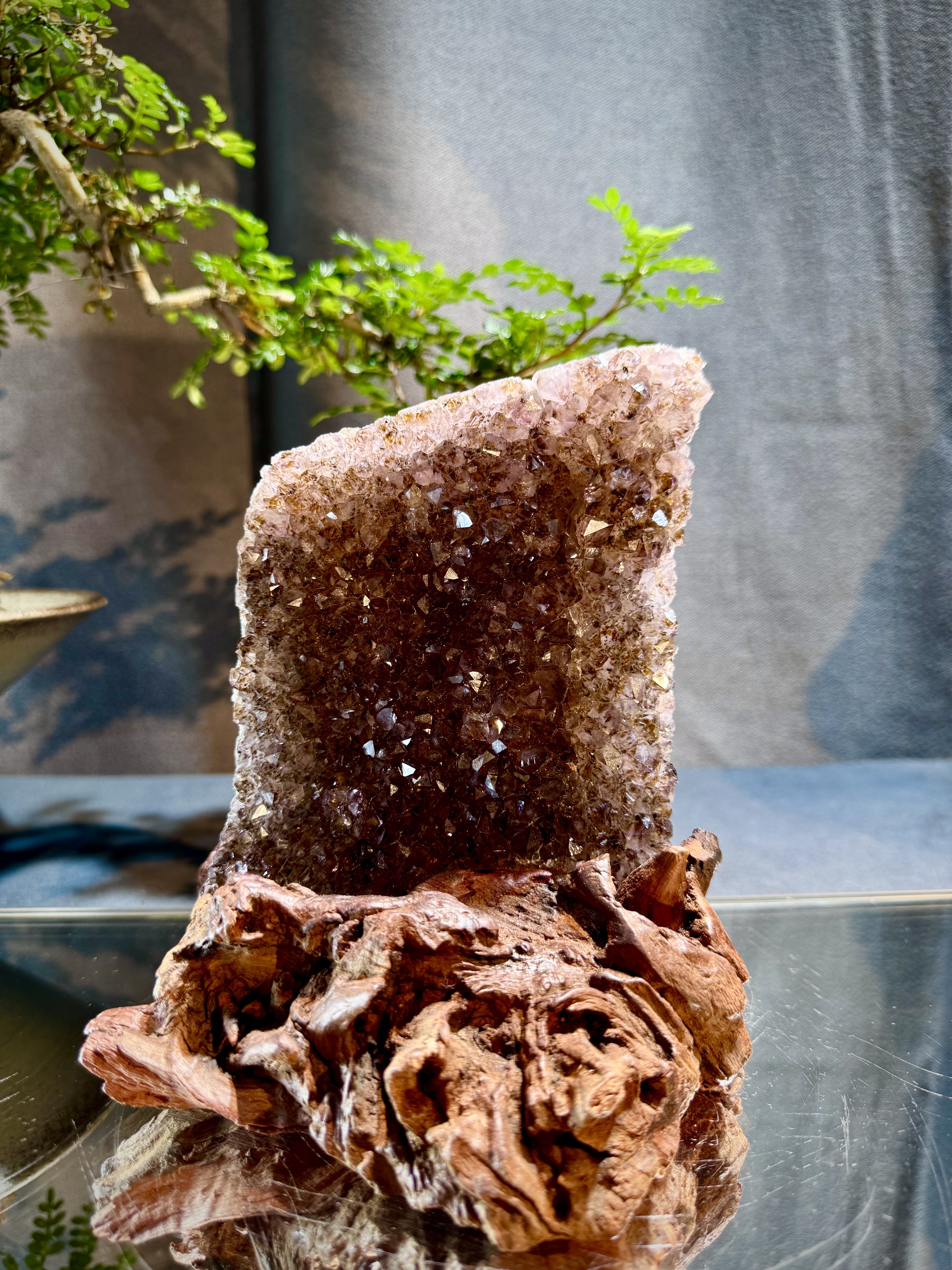 頂級紫鈦水晶簇擺件 5608