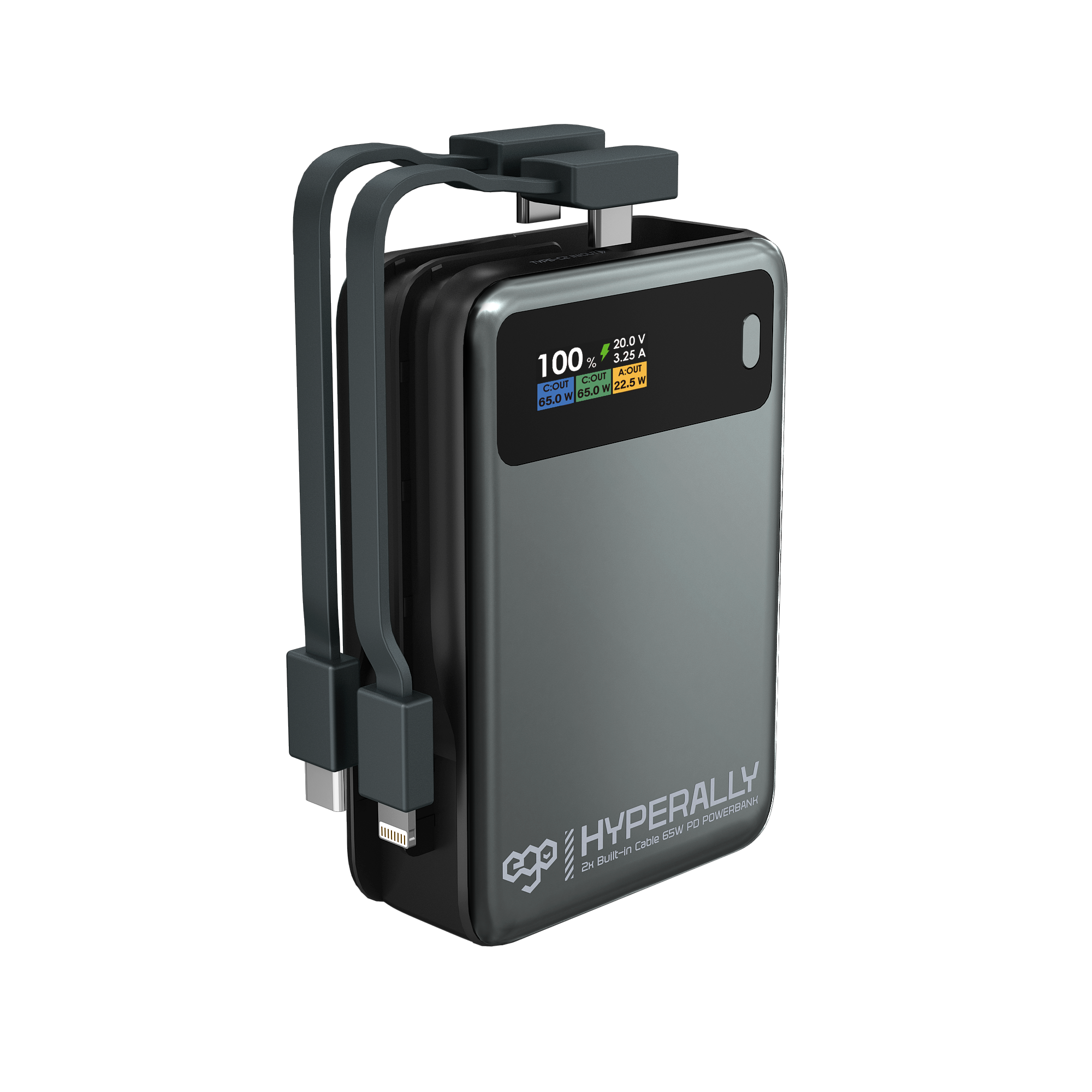 ※ゆう　漢pow　2袋 HyperAlly² 20K @20000mAh 65W Bulit-in cable PowerBank