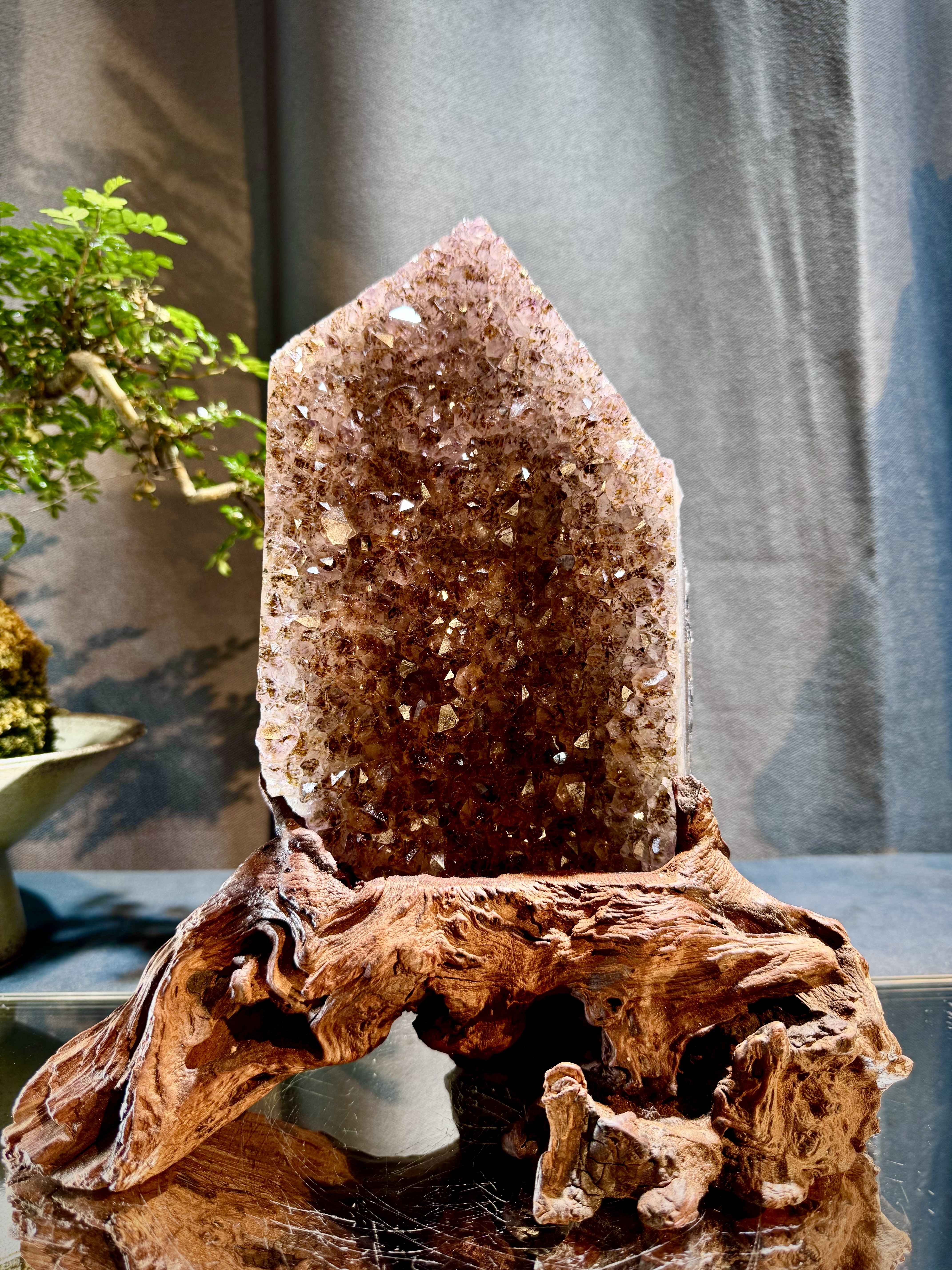 頂級紫鈦水晶簇擺件 5609