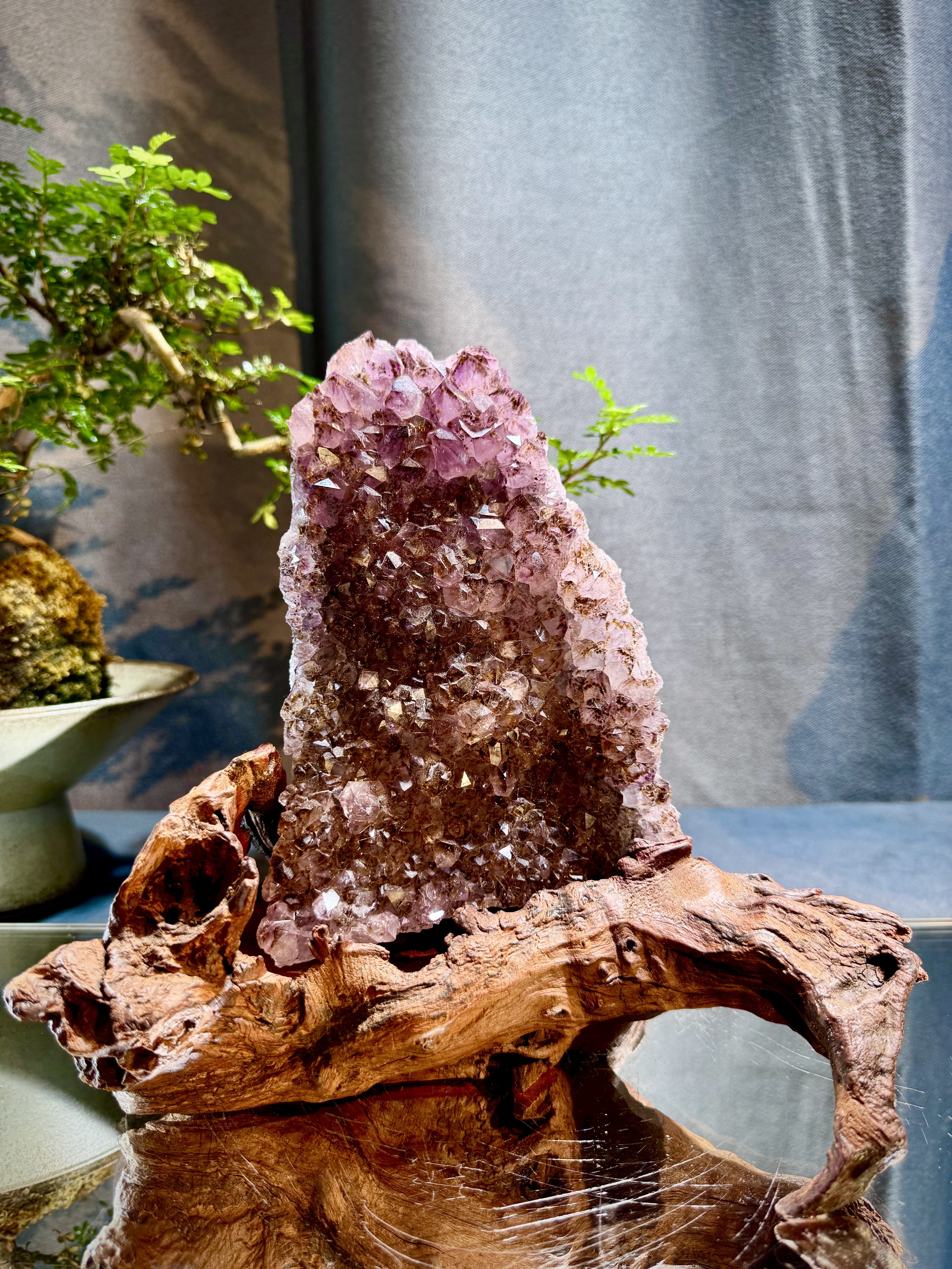 頂級紫鈦水晶簇擺件 5610