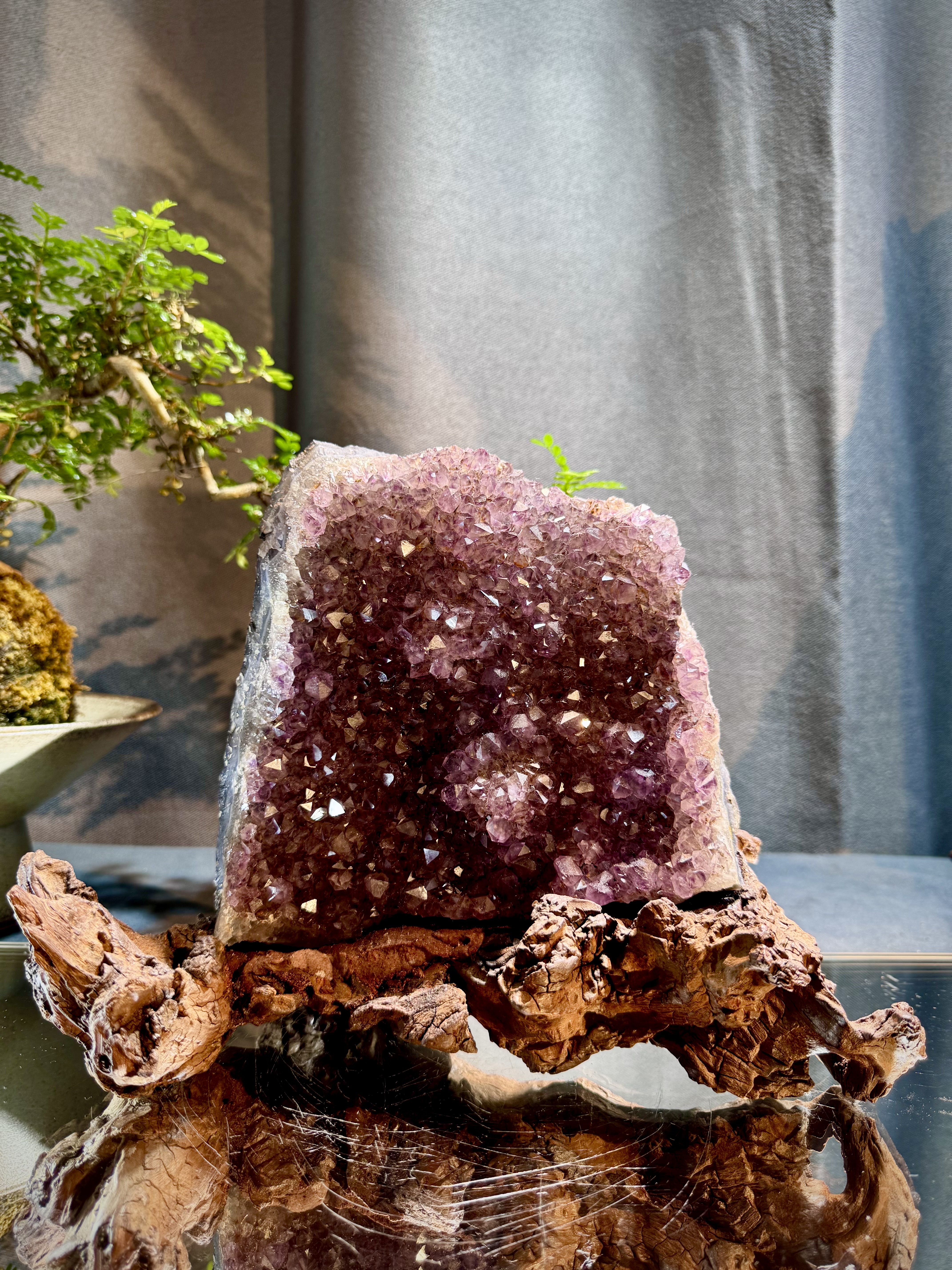 頂級紫鈦水晶簇擺件 5611