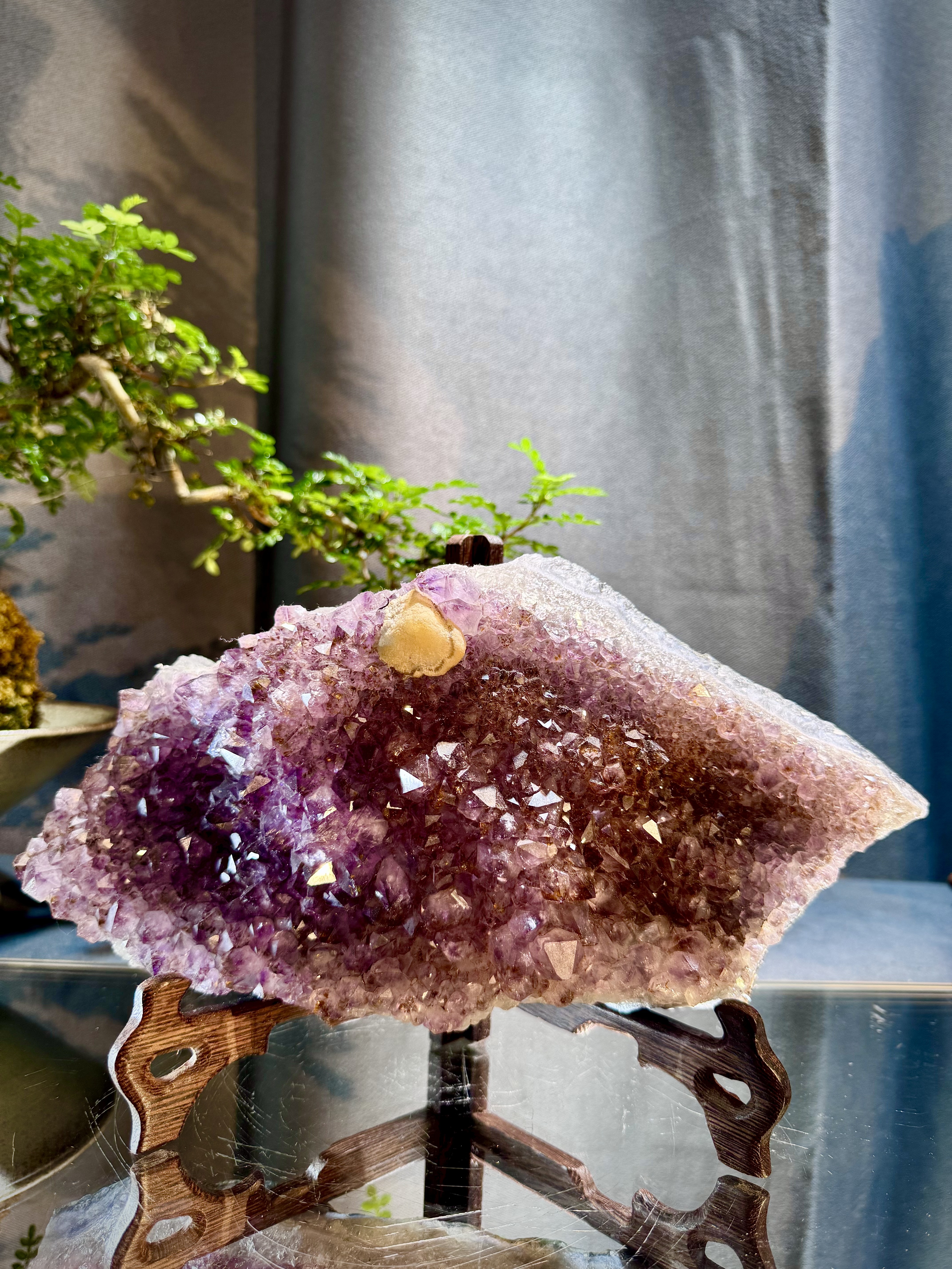 頂級紫鈦水晶簇擺件 5612