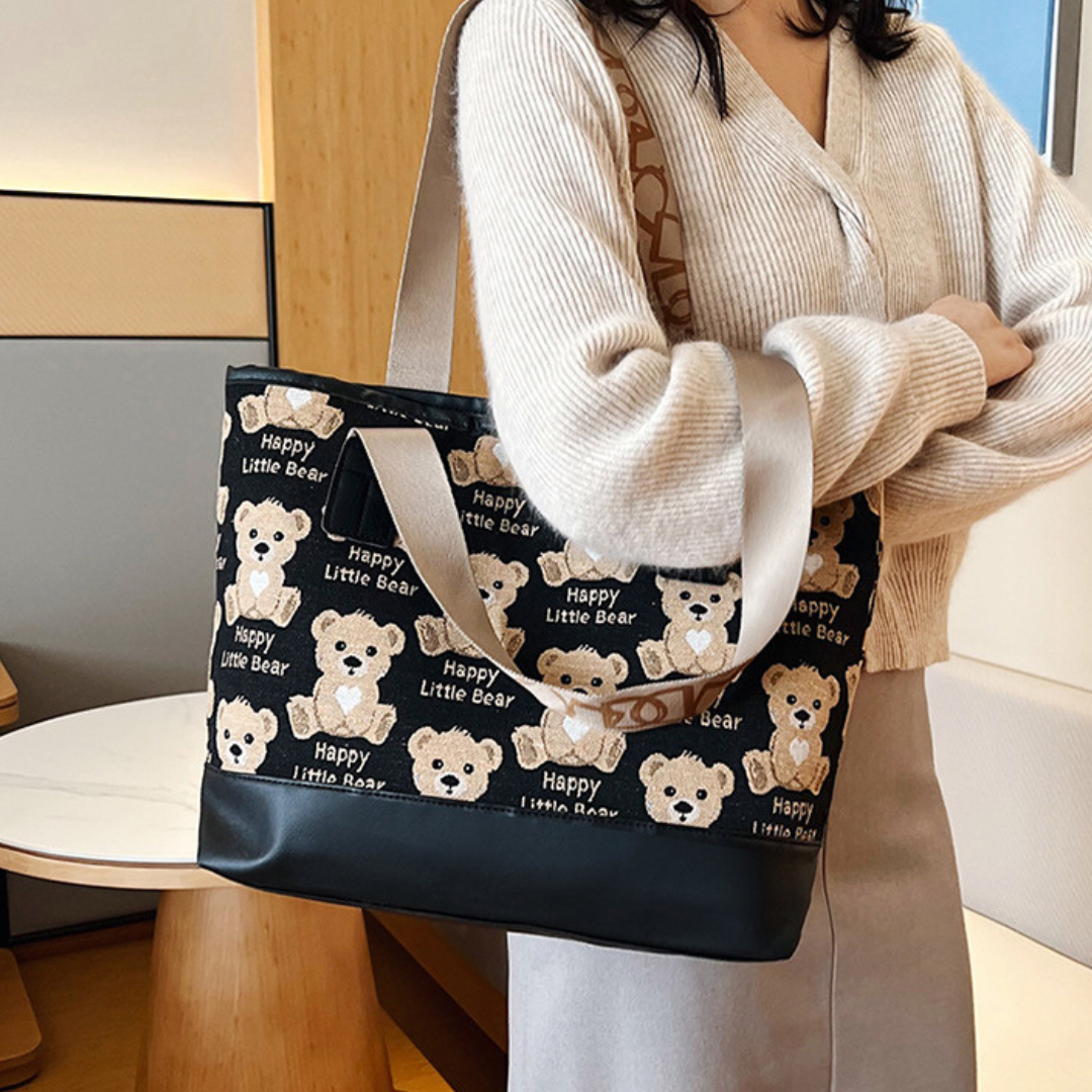 愛心泰迪熊單肩包