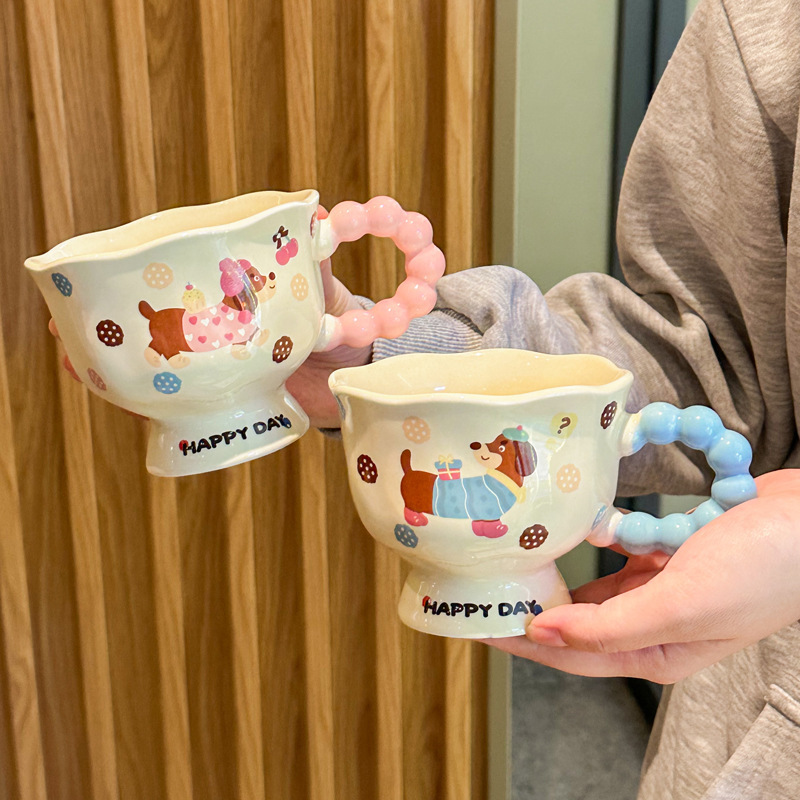 Milky Fufu Ceramic Mug with Spoon