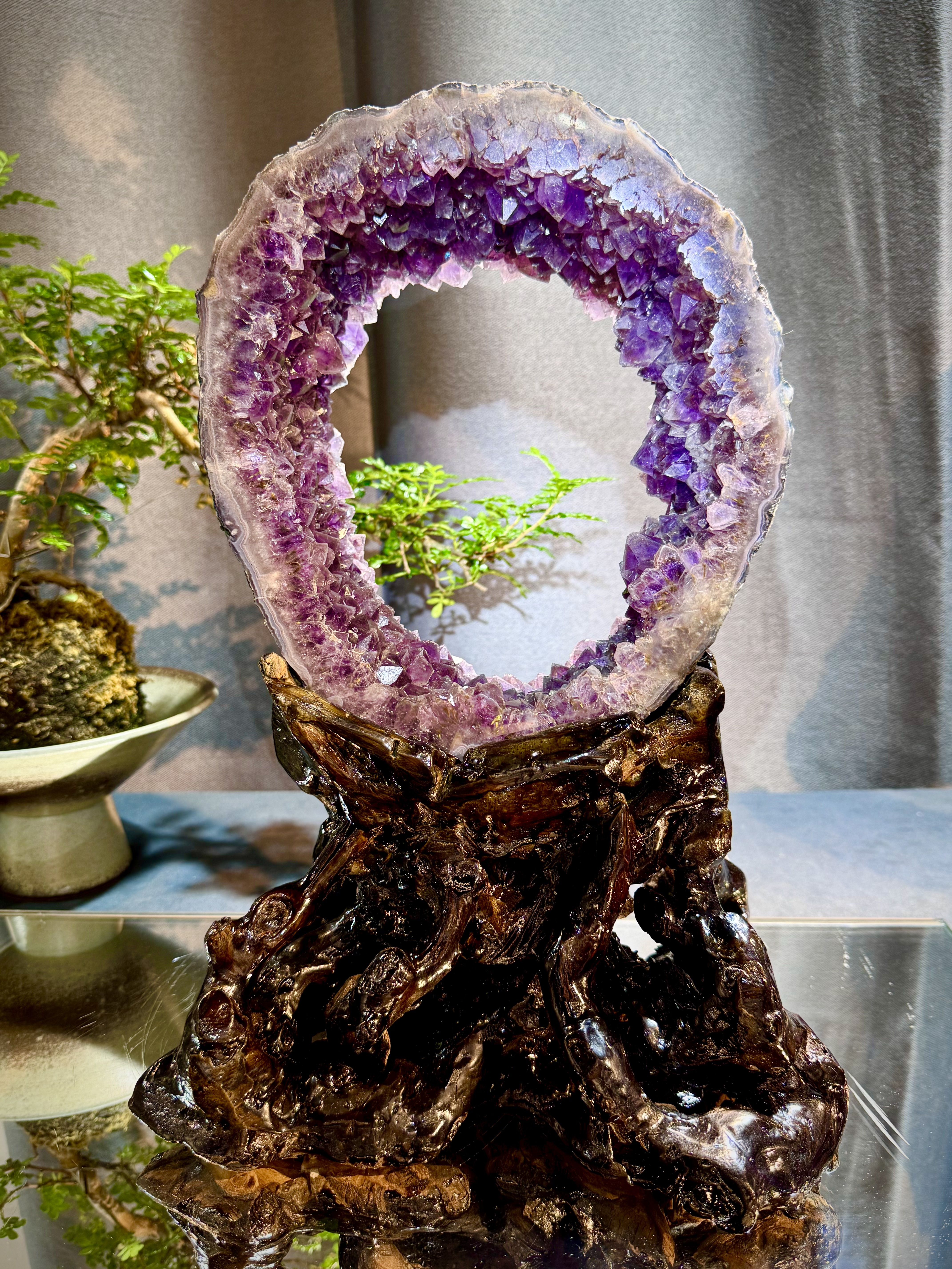 頂級紫水晶圈圈擺件 5614