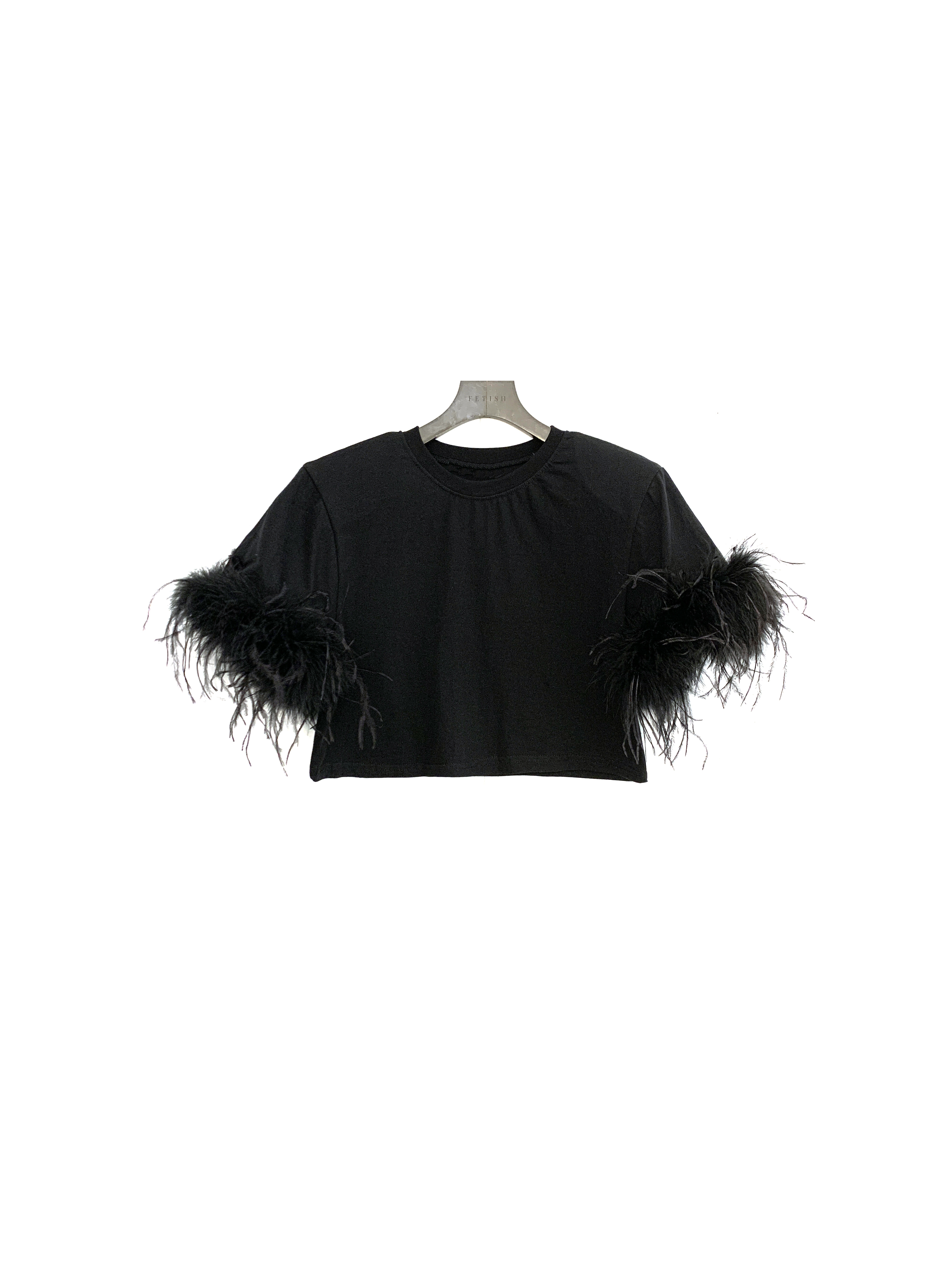 羽毛短棉衣(黑現貨)