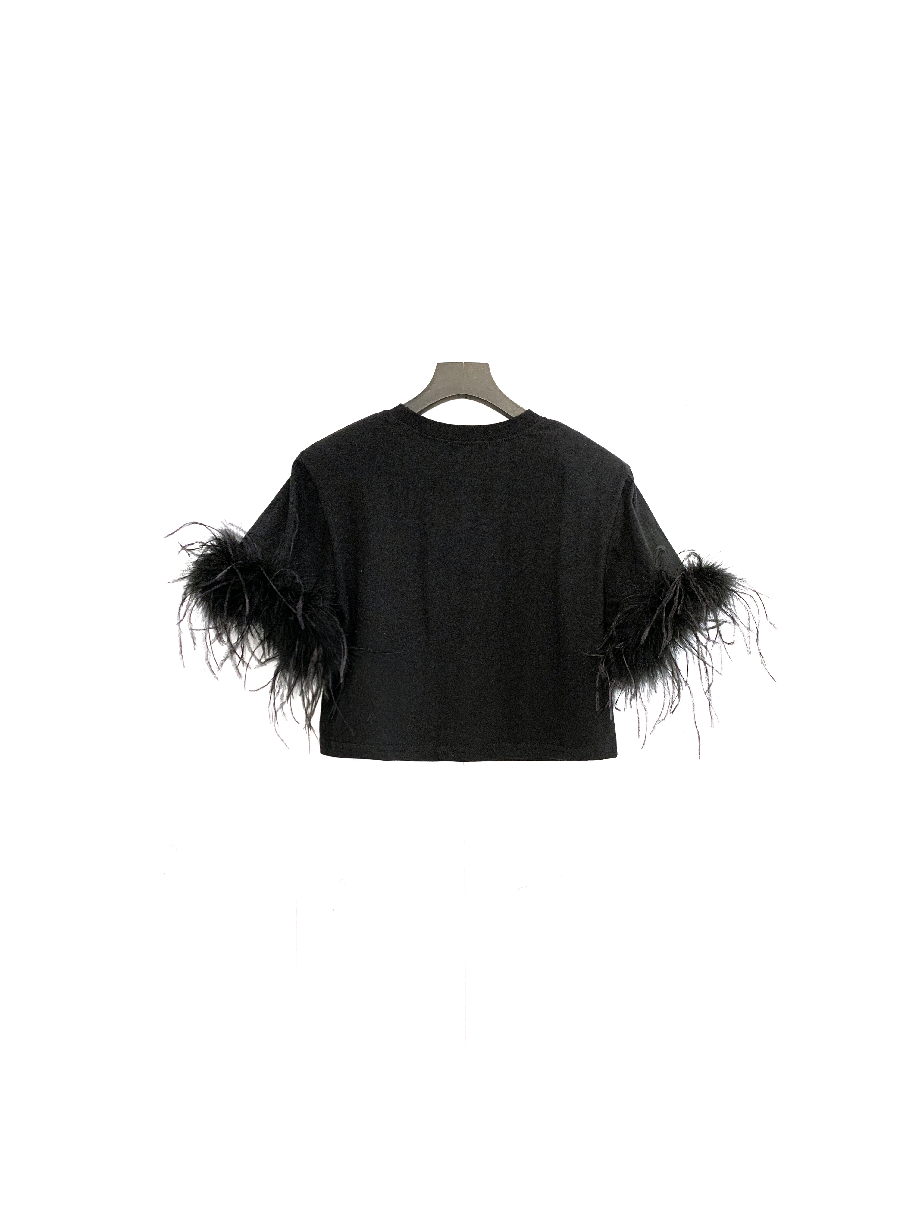 羽毛短棉衣(黑現貨)