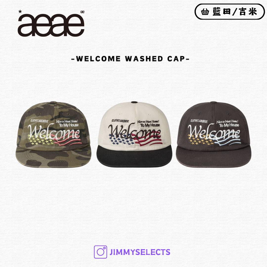 【代購】AEAE WELCOME WASHED CAP 復古 水洗帽 帽子 鴨舌帽 AE45SUCA009