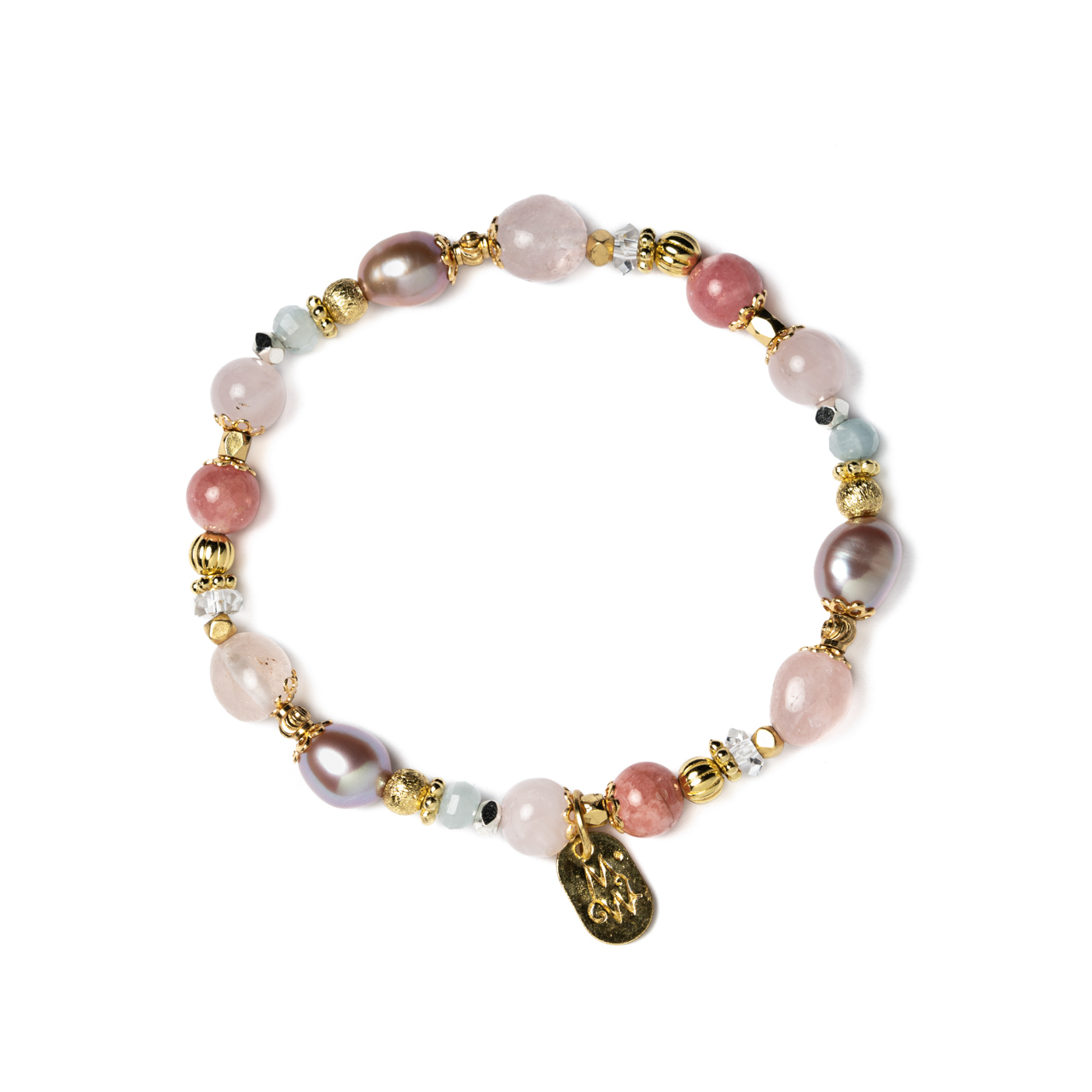 甜在心｜紫珍珠摩根石紅紋石手鍊 C1725