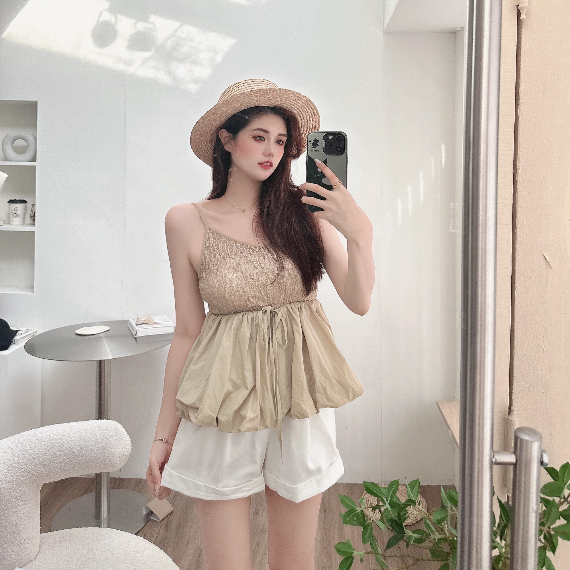 微光波紋拼接背心/二色