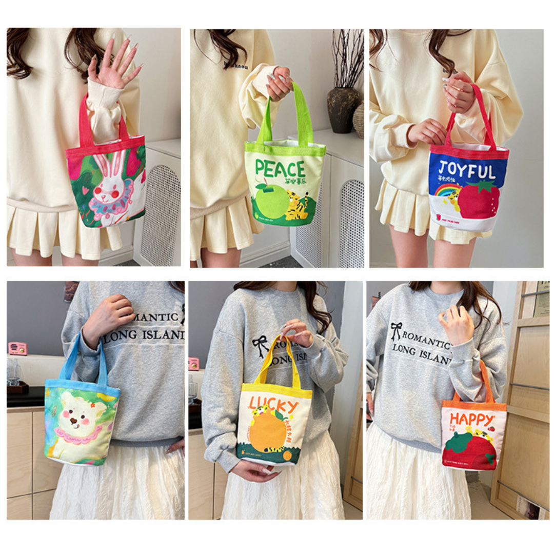 插畫圖繽紛手提包