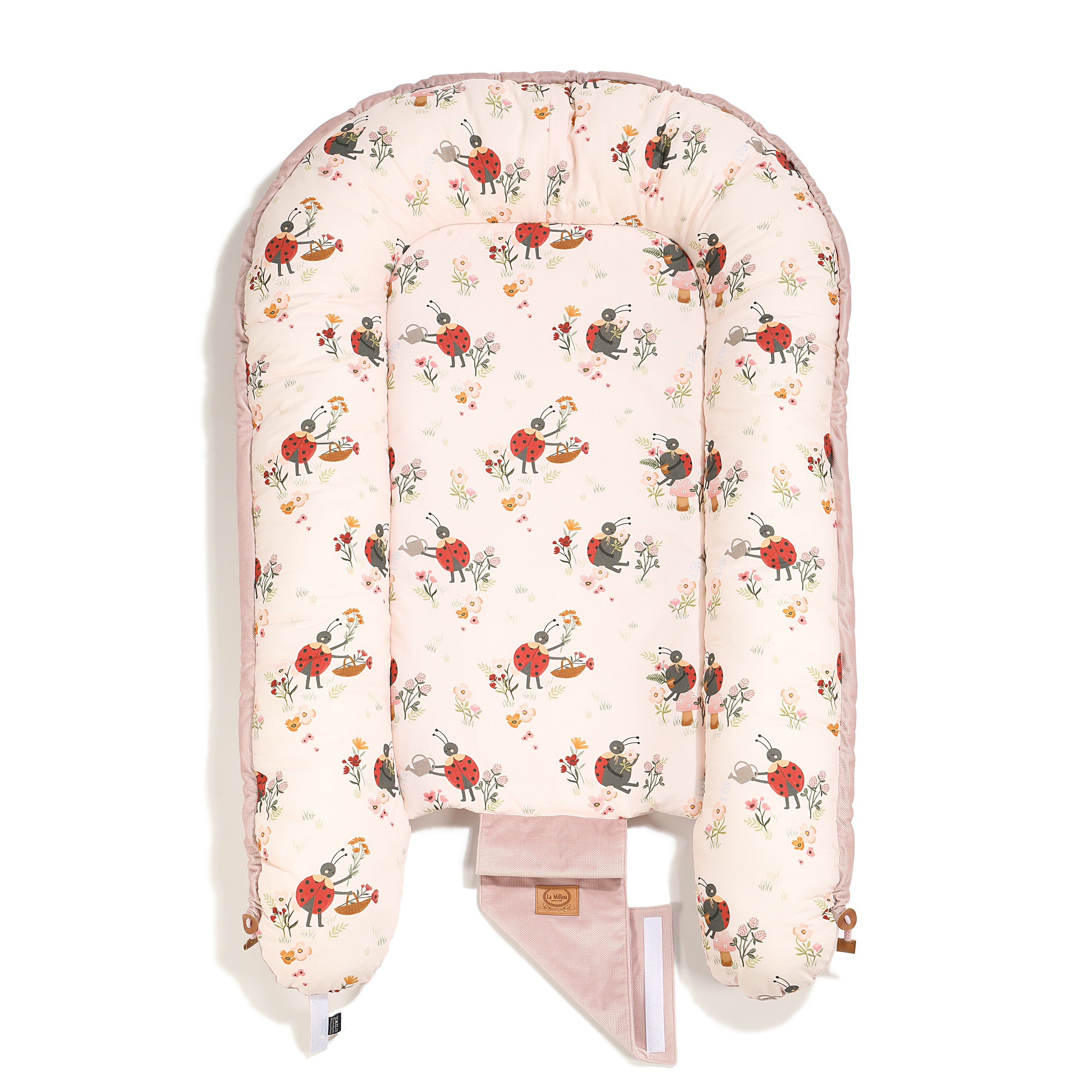 La Millou波蘭 Velvet頂級棉柔嬰兒睡窩(鋪棉版)｜花蜜小瓢蟲｜舒柔燻粉
