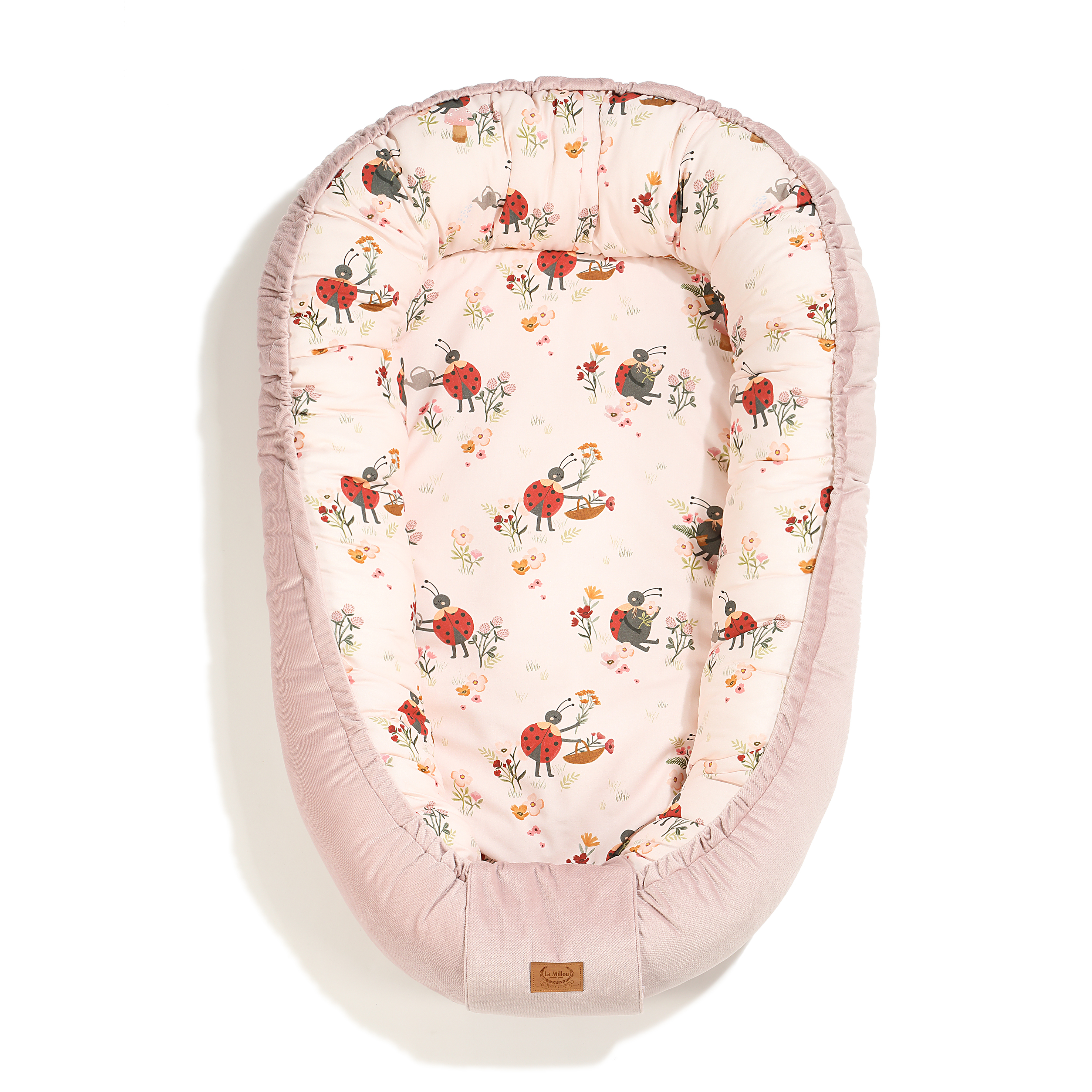 La Millou波蘭 Velvet頂級棉柔嬰兒睡窩(鋪棉版)｜花蜜小瓢蟲｜舒柔燻粉