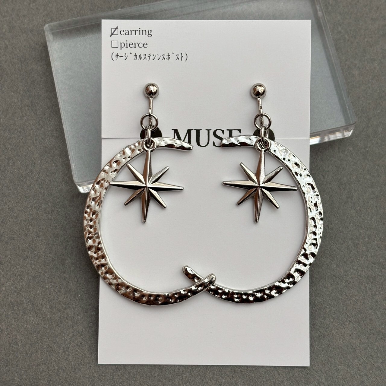 [MUSE] 月亮 × 星星耳環 | 耳夾 | NO.35
