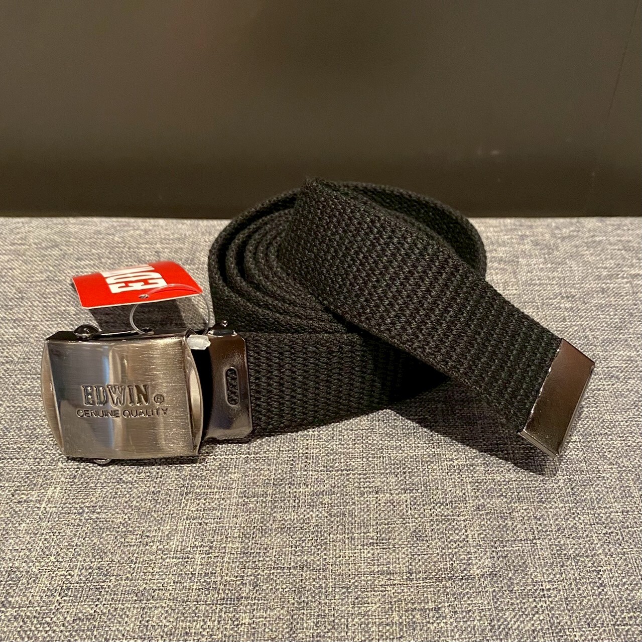 EDWIN 壓字金屬滑扣帆布皮帶 0101298L