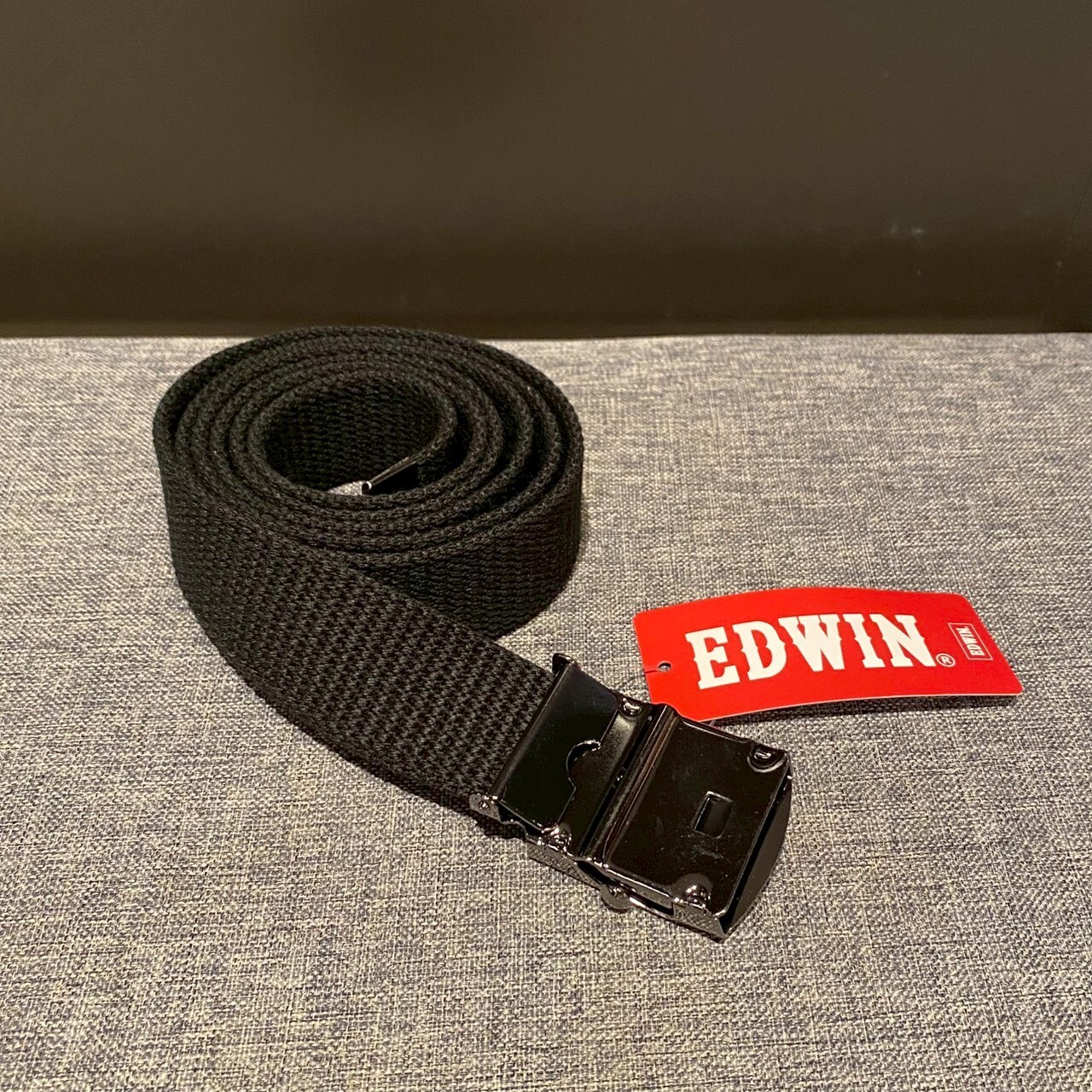EDWIN 壓字金屬滑扣帆布皮帶 0101298L