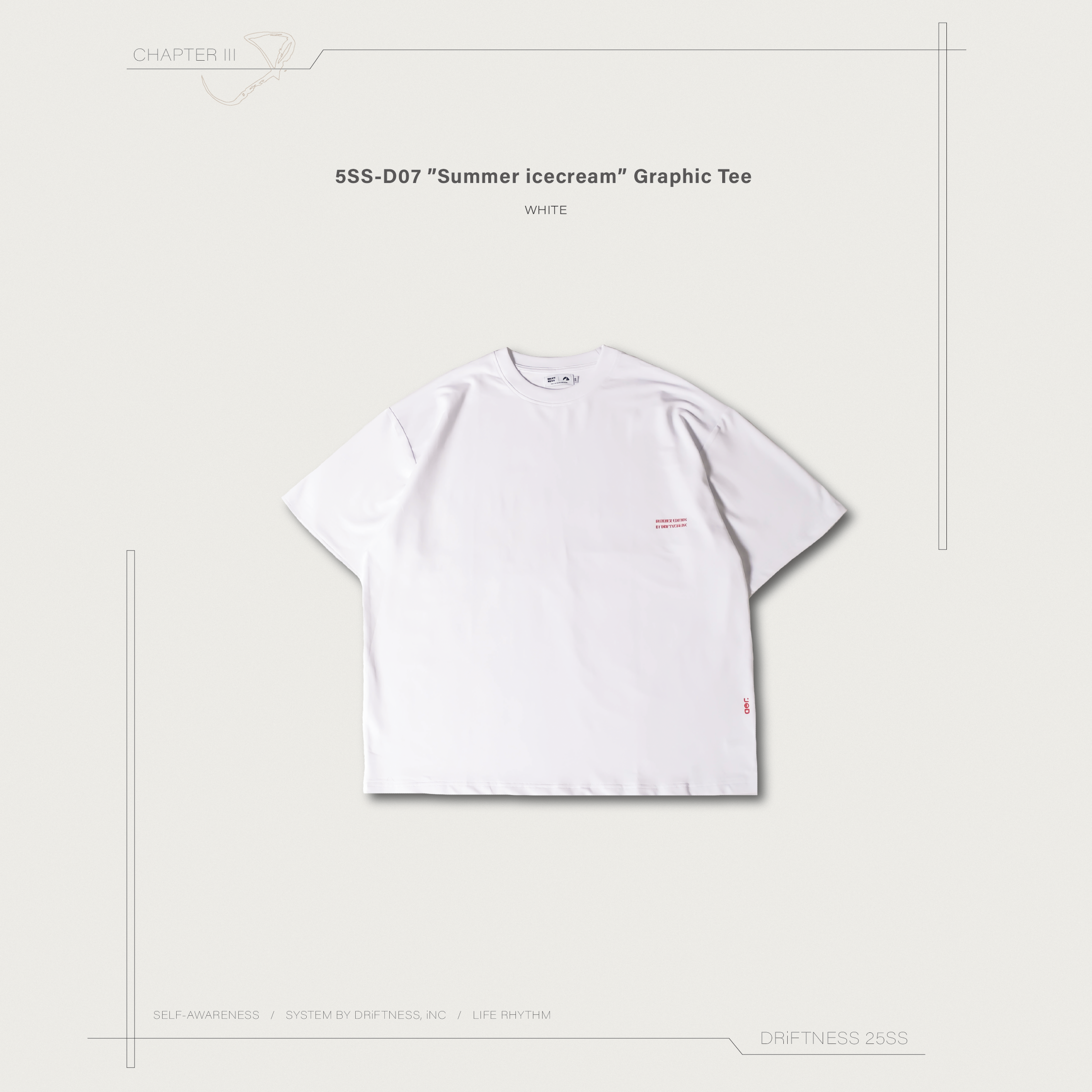 DRiFTNESS夏日特輯｜5SS-D07 ”Summer icecream” 設計款圖T - White