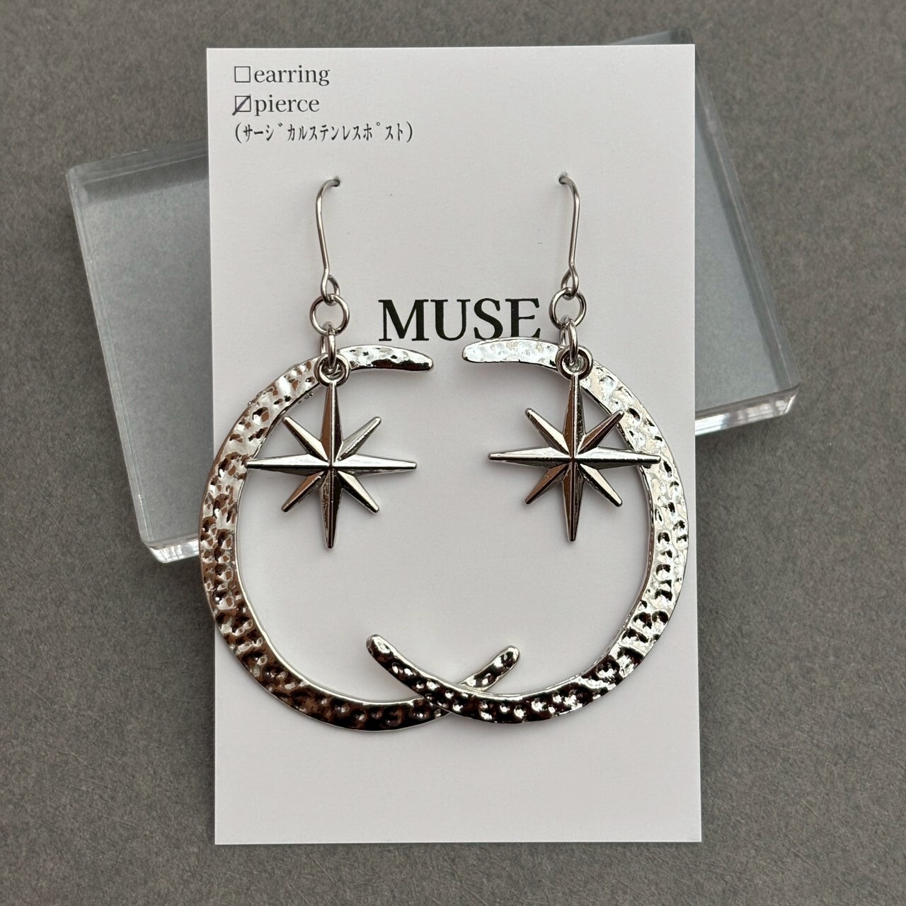 [MUSE] 月亮 × 星星耳環 | 耳針 | NO.36