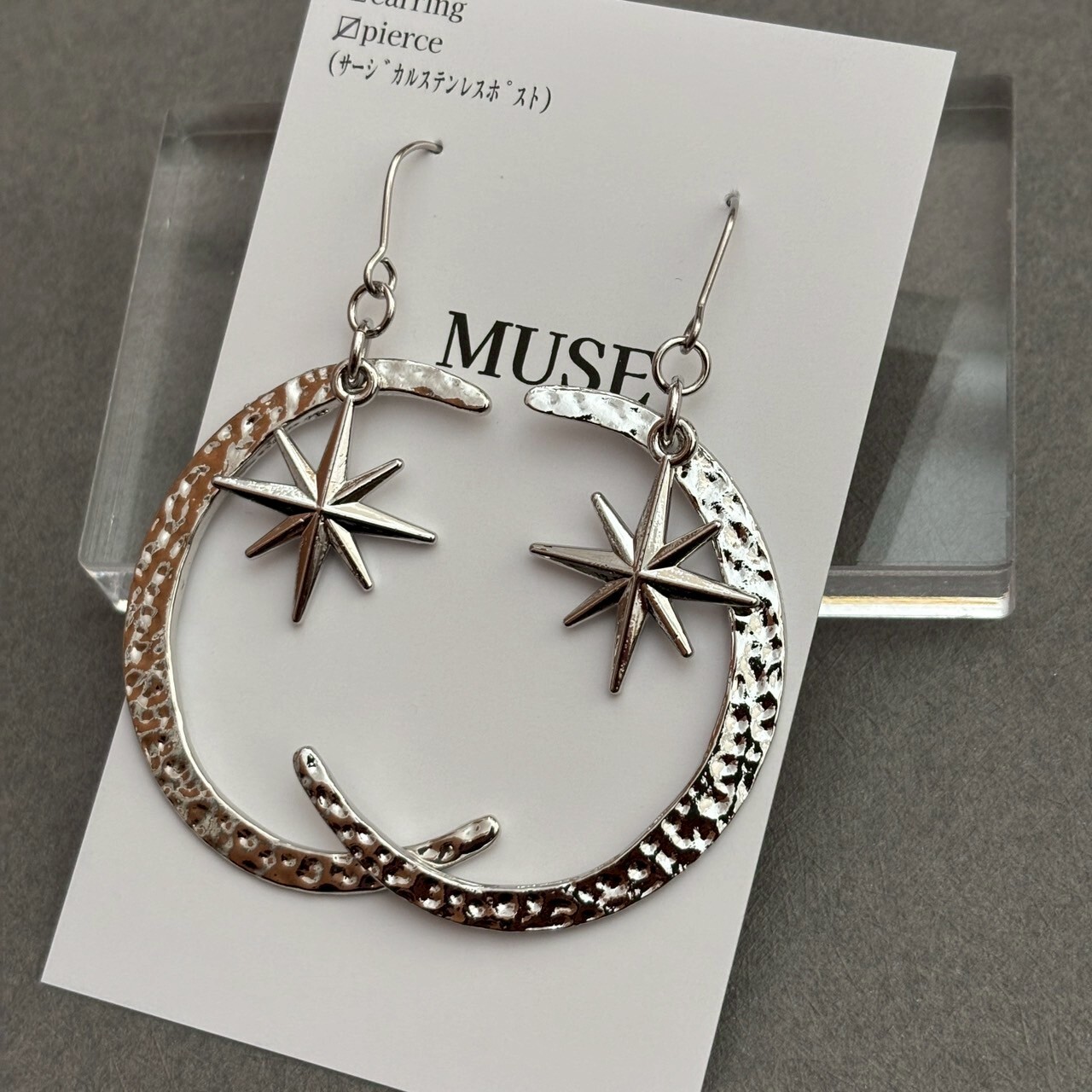 [MUSE] 月亮 × 星星耳環 | 耳針 | NO.36