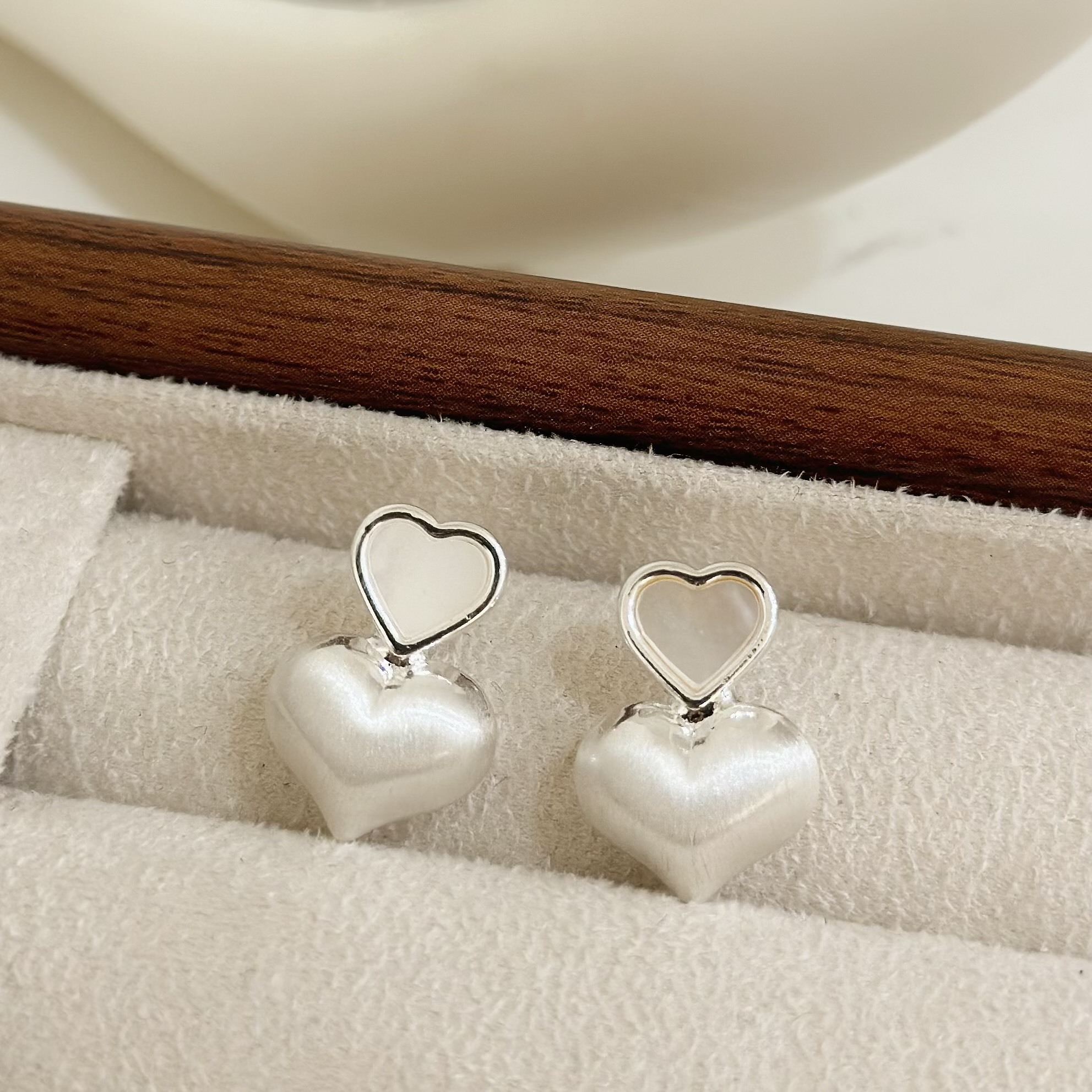 B367貝殼霧面愛心垂吊