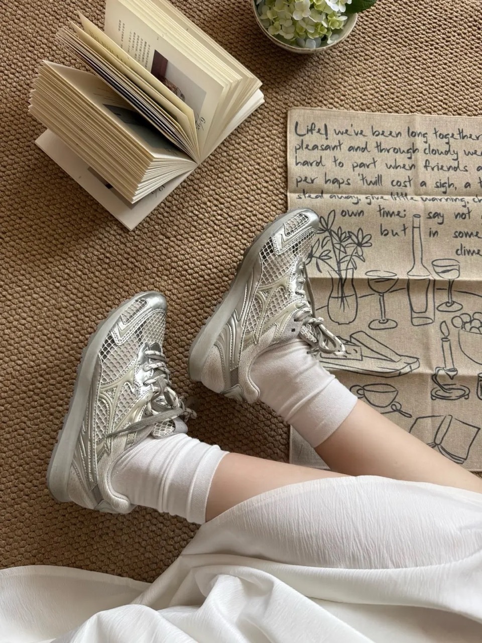 MIZUNO LG 60S 2K 流光銀 銀奶油 復古 仿舊底 金銀色 網布 男女鞋 D1GH242108 / 預購