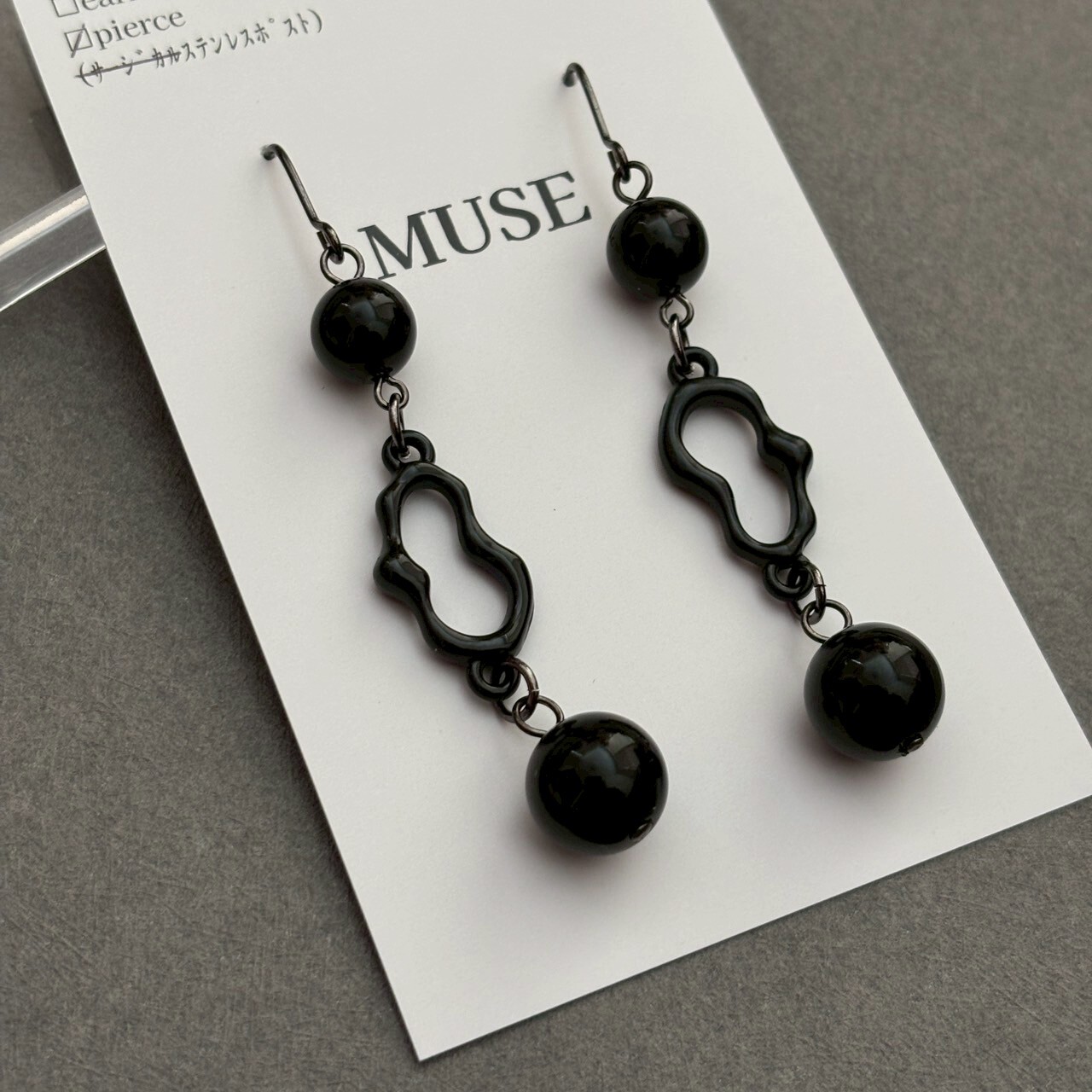 [MUSE] 極簡全黑耳環 | 耳針 | NO.40