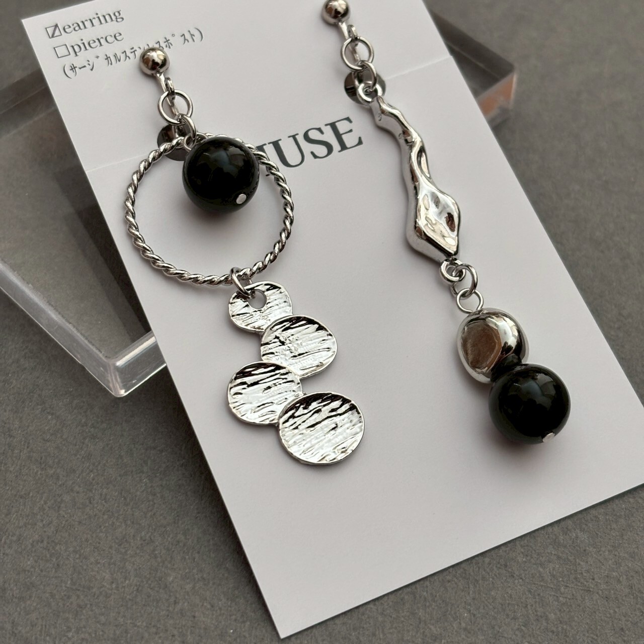 [MUSE] 個性不對稱設計耳環 | 耳夾 | NO.41