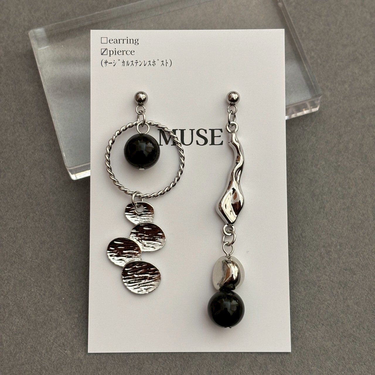[MUSE] 個性不對稱設計耳環 | 耳針 | NO.42