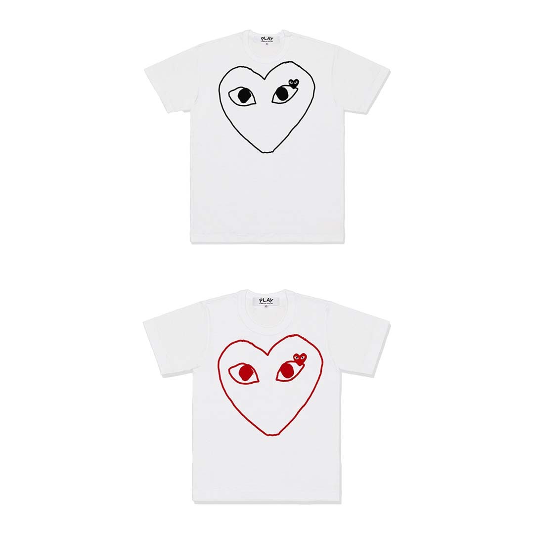 『代購商品』COMME des GARCONS Short PLAY Printed Heart Tee 川久保玲 線條 愛心 短T