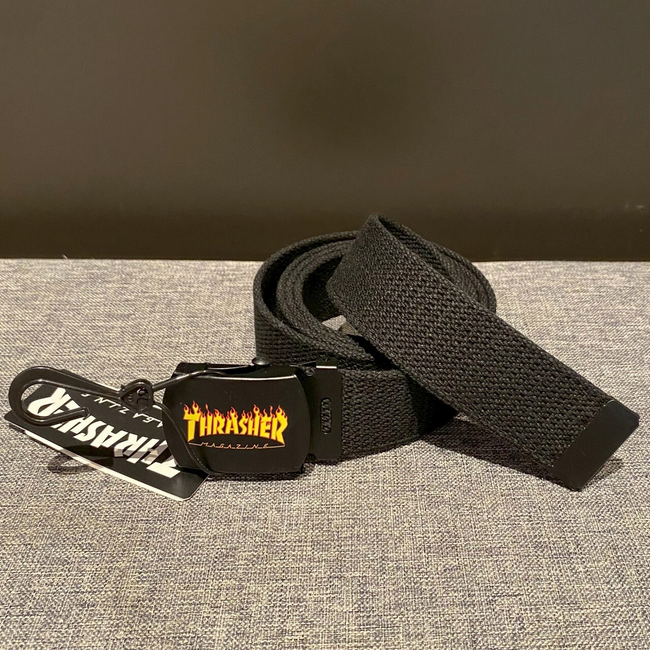 Thrasher-Thr-016 火焰帆布皮帶